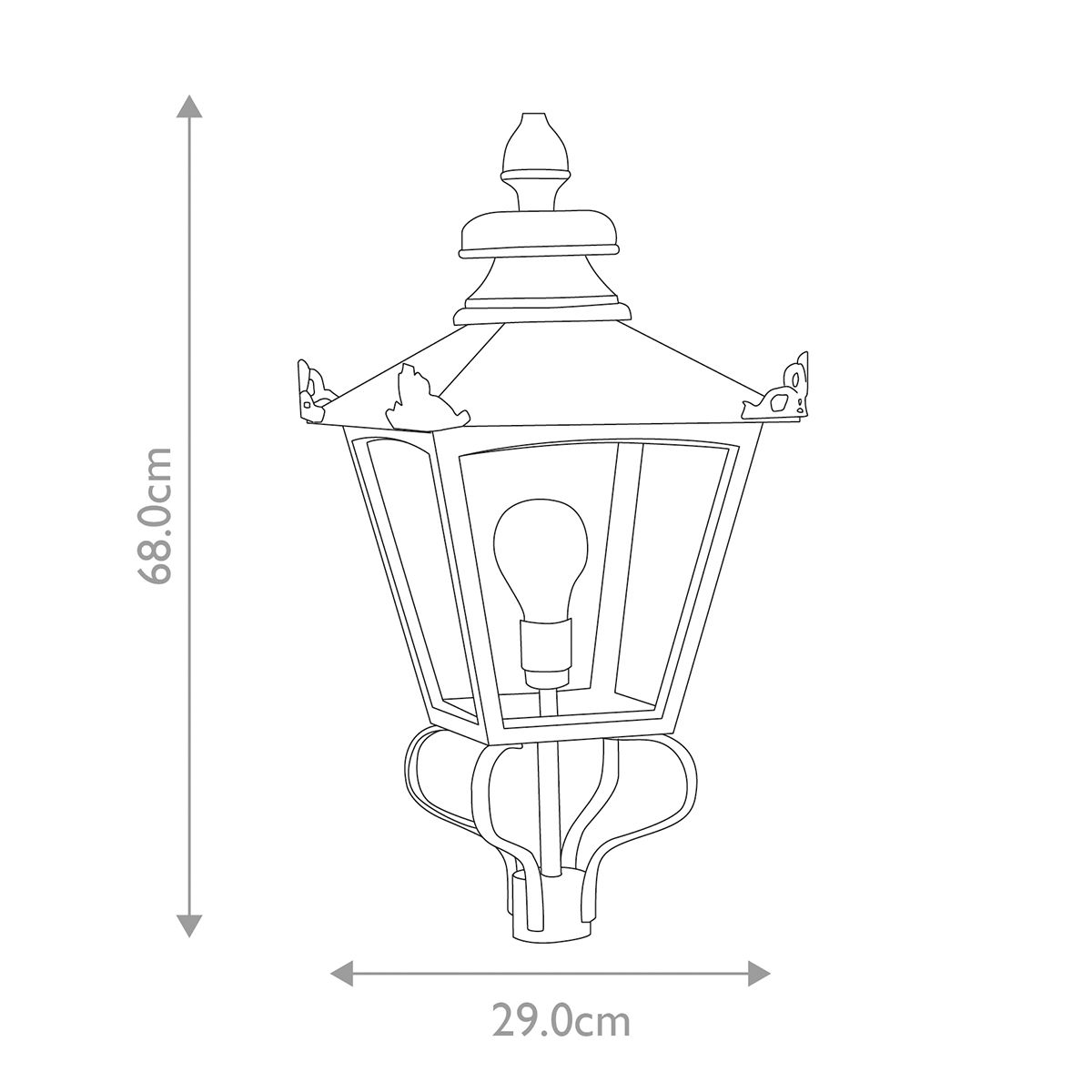 Elstead Grampian Single Lamp Head - Black - Head Only