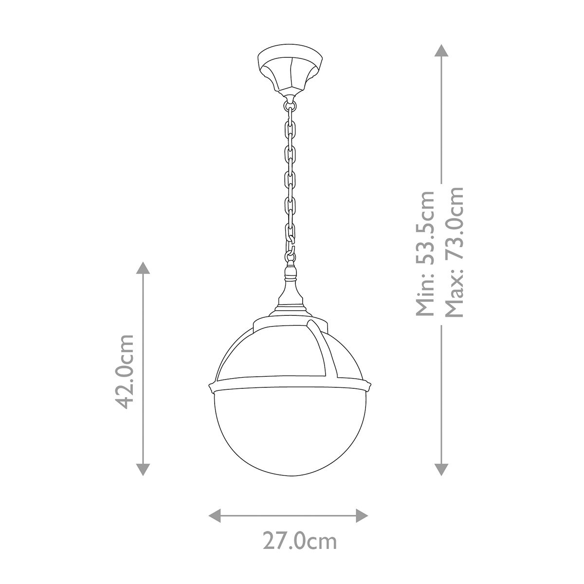 Elstead Glenbeigh Single Chain Lantern - Black
