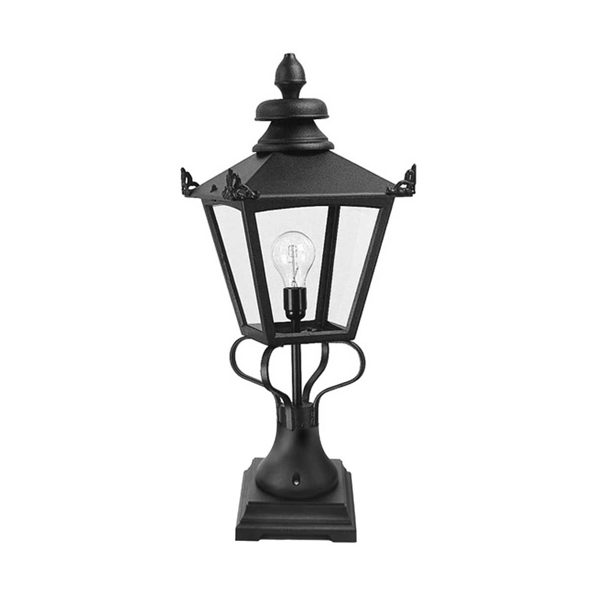 Elstead Grampian Single Pedestal Lantern - Black