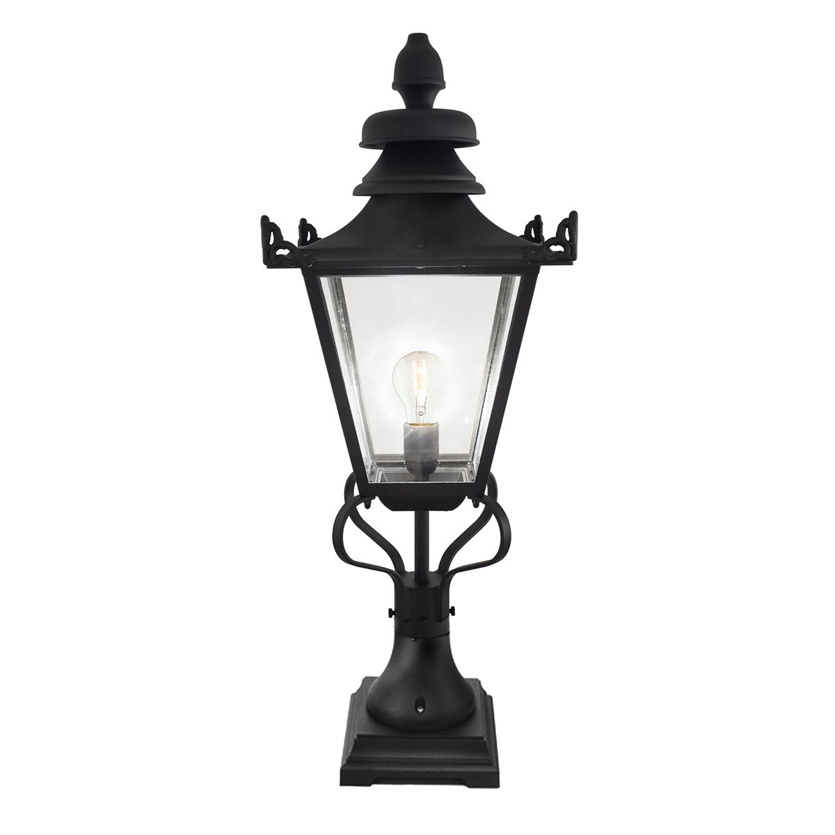 Elstead Grampian Single Pedestal Lantern - Black