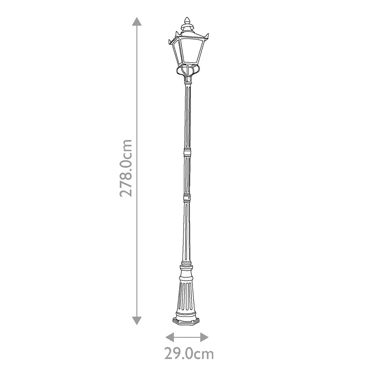 Elstead Grampian 1 Light Lamp Post - Black