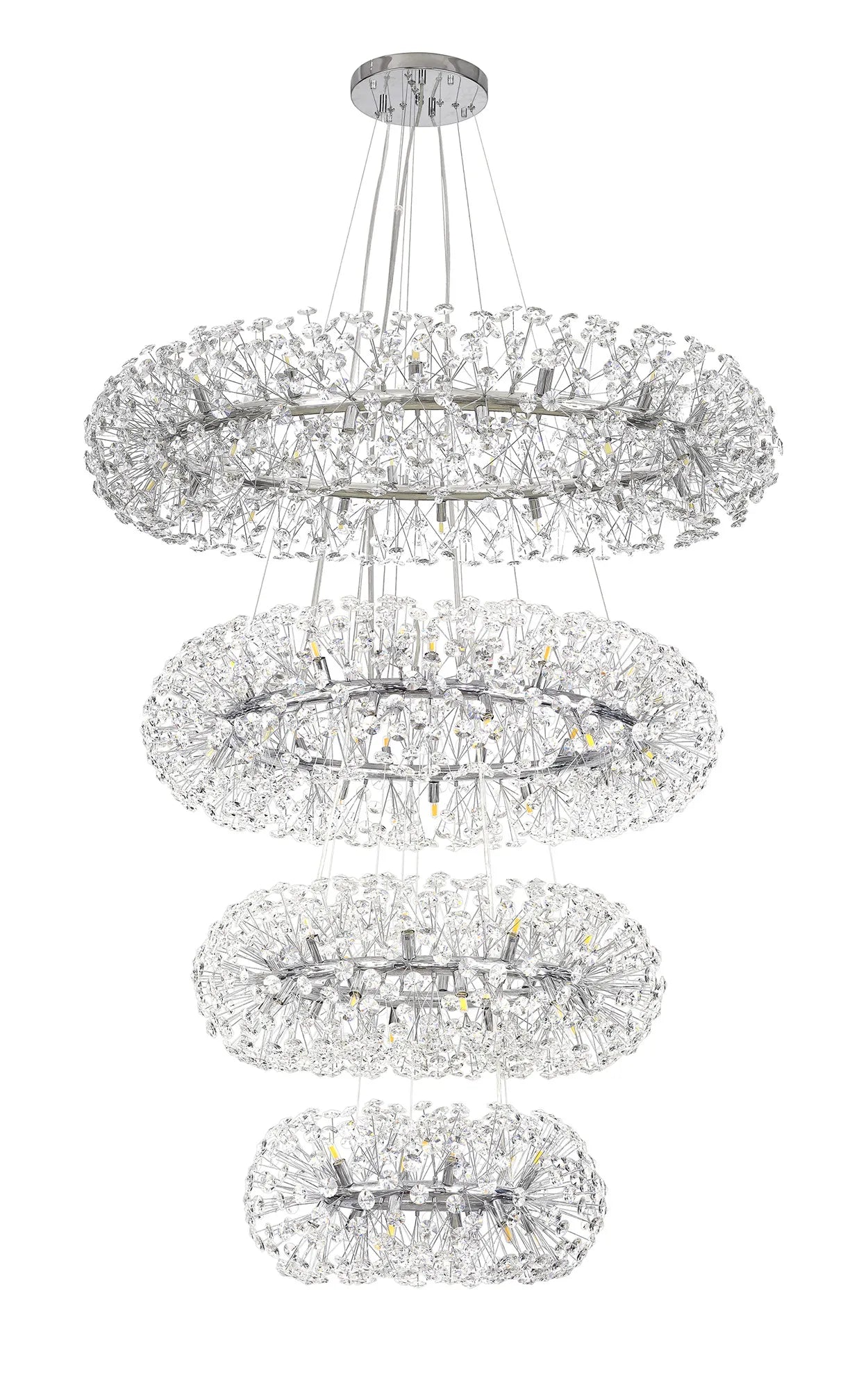 Grosvenor 4 Tier 30 Light Chandelier - Polished Chrome & Crystal