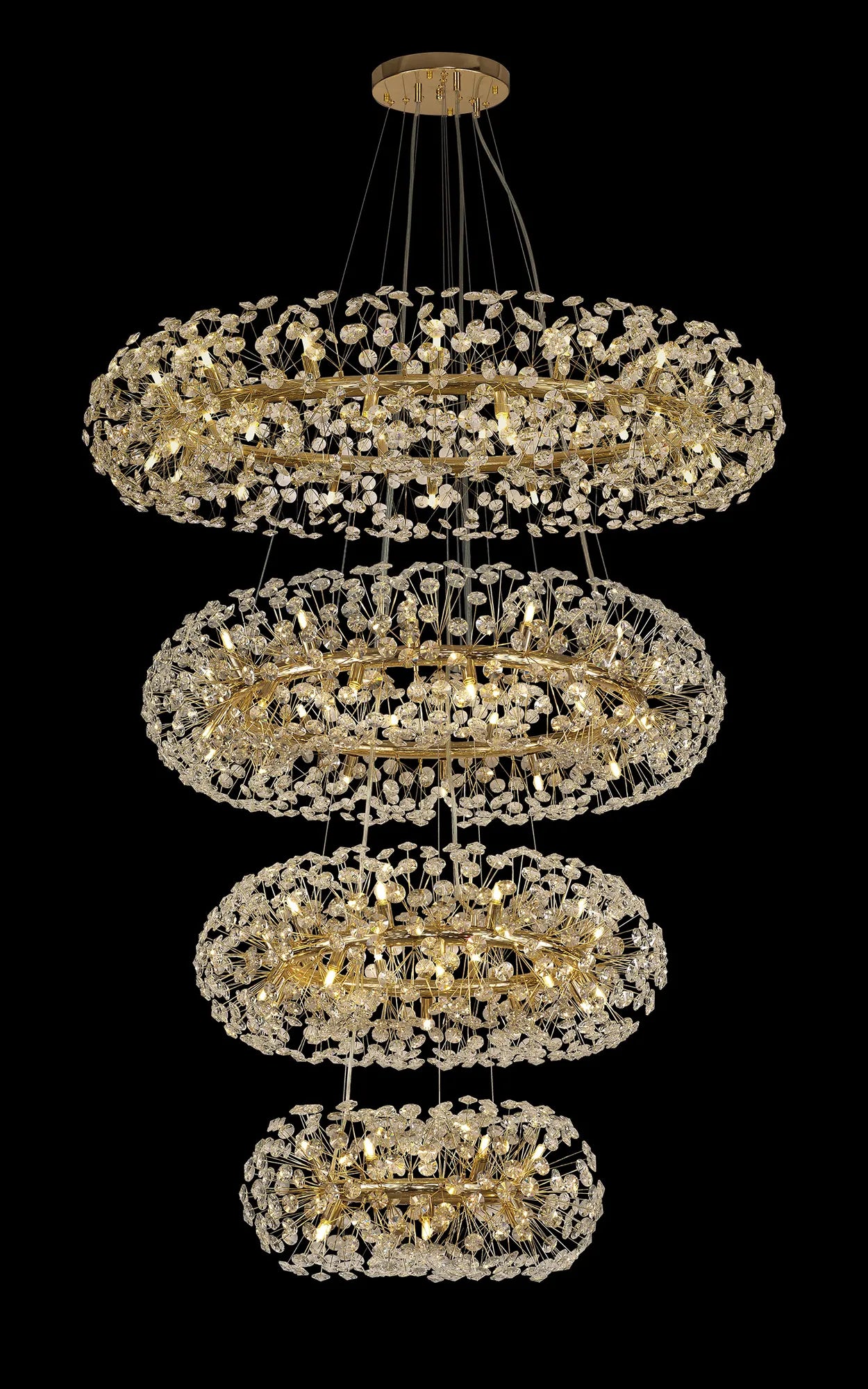 Grosvenor 4 Tier 30 Light Chandelier - French Gold & Crystal