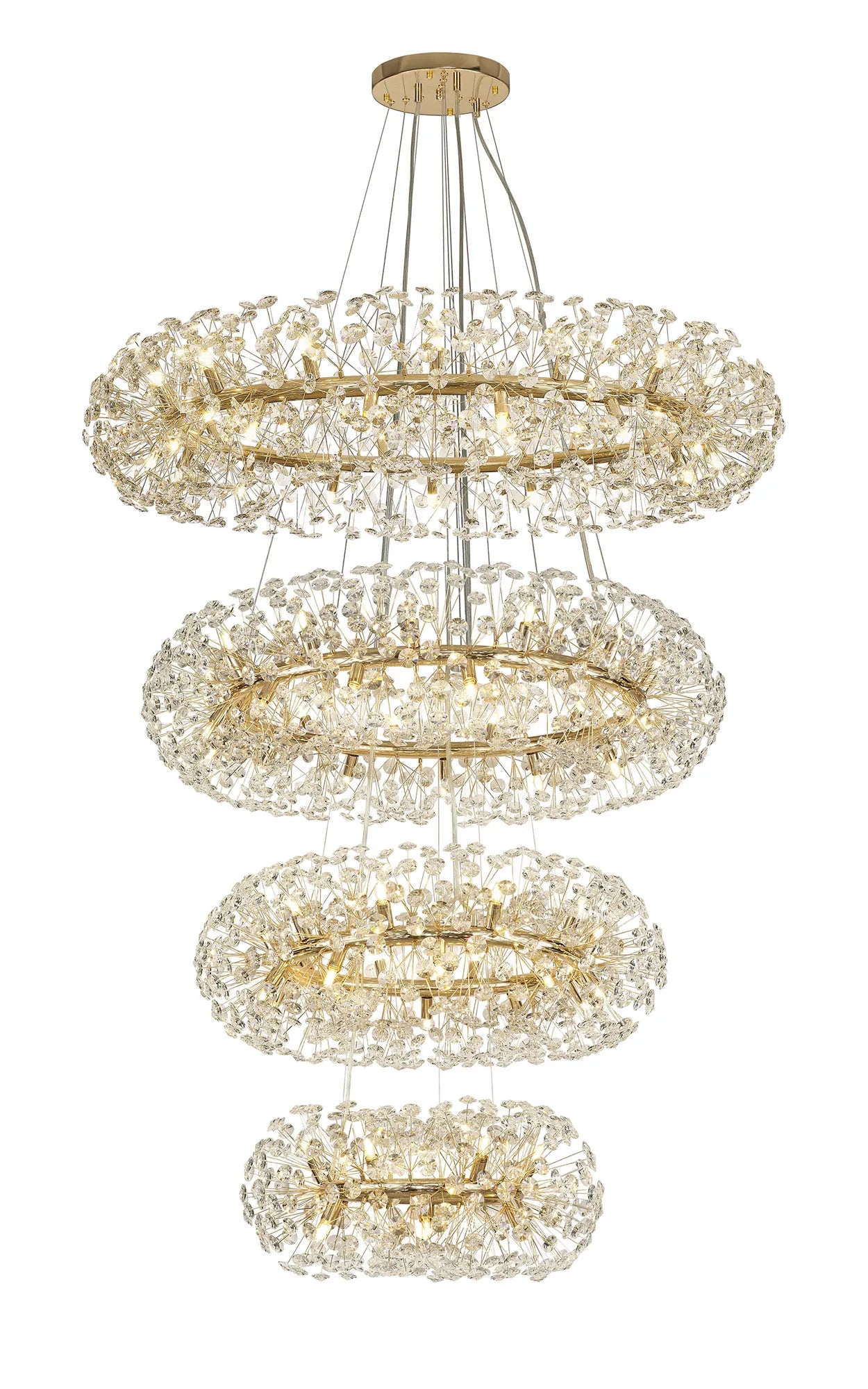 Grosvenor 4 Tier 30 Light Chandelier - French Gold & Crystal