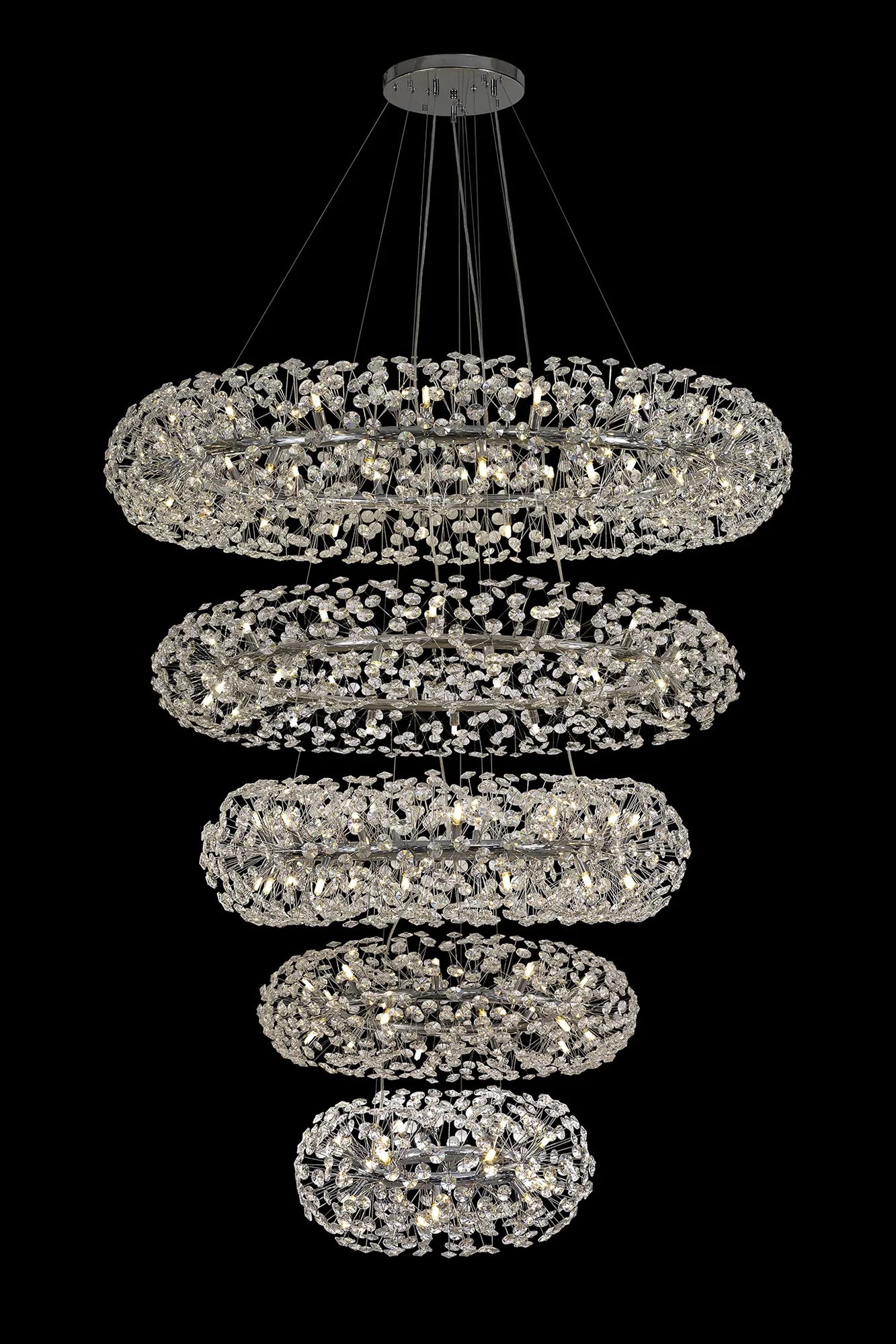 Grosvenor 5 Tier 36 Light Chandelier - Polished Chrome & Crystal