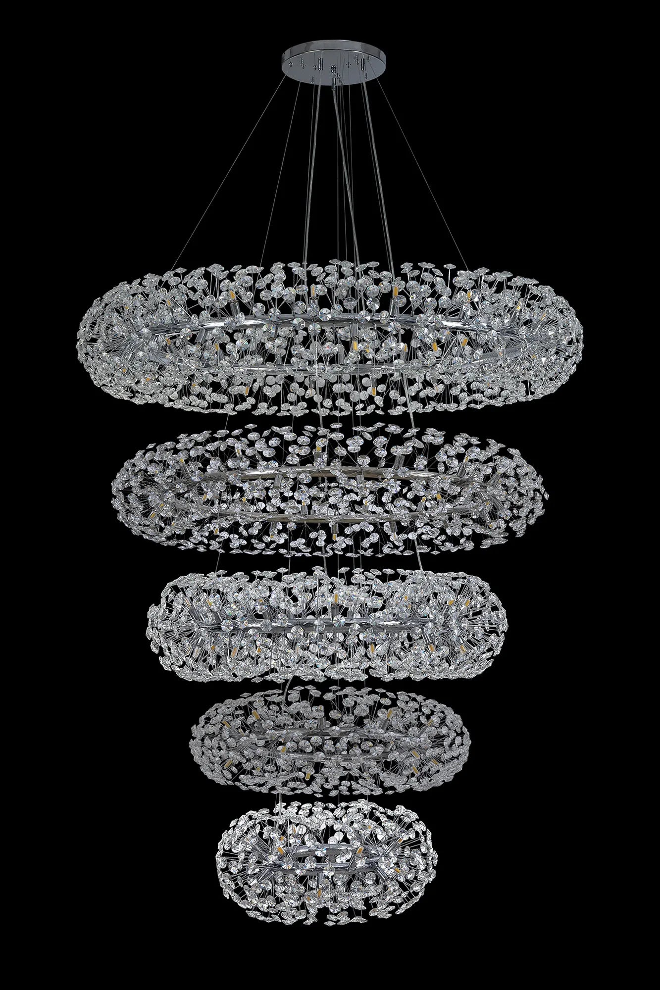 Grosvenor 5 Tier 36 Light Chandelier - Polished Chrome & Crystal