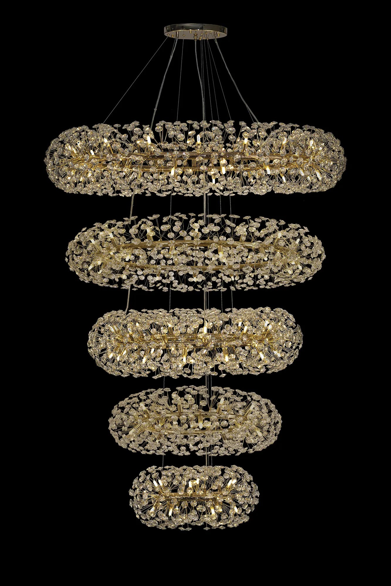 Grosvenor 5 Tier 36 Light Chandelier - French Gold & Crystal