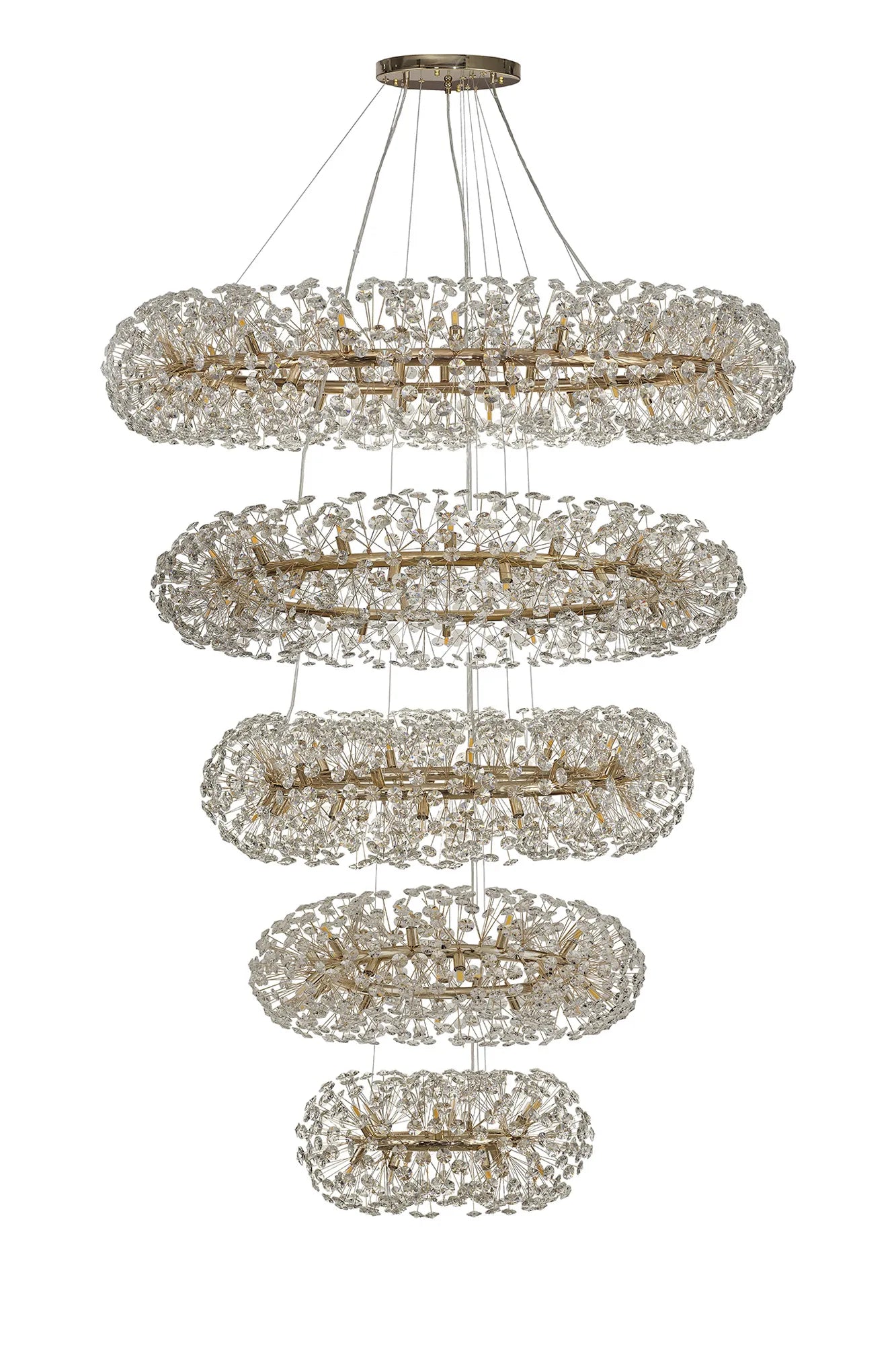 Grosvenor 5 Tier 36 Light Chandelier - French Gold & Crystal