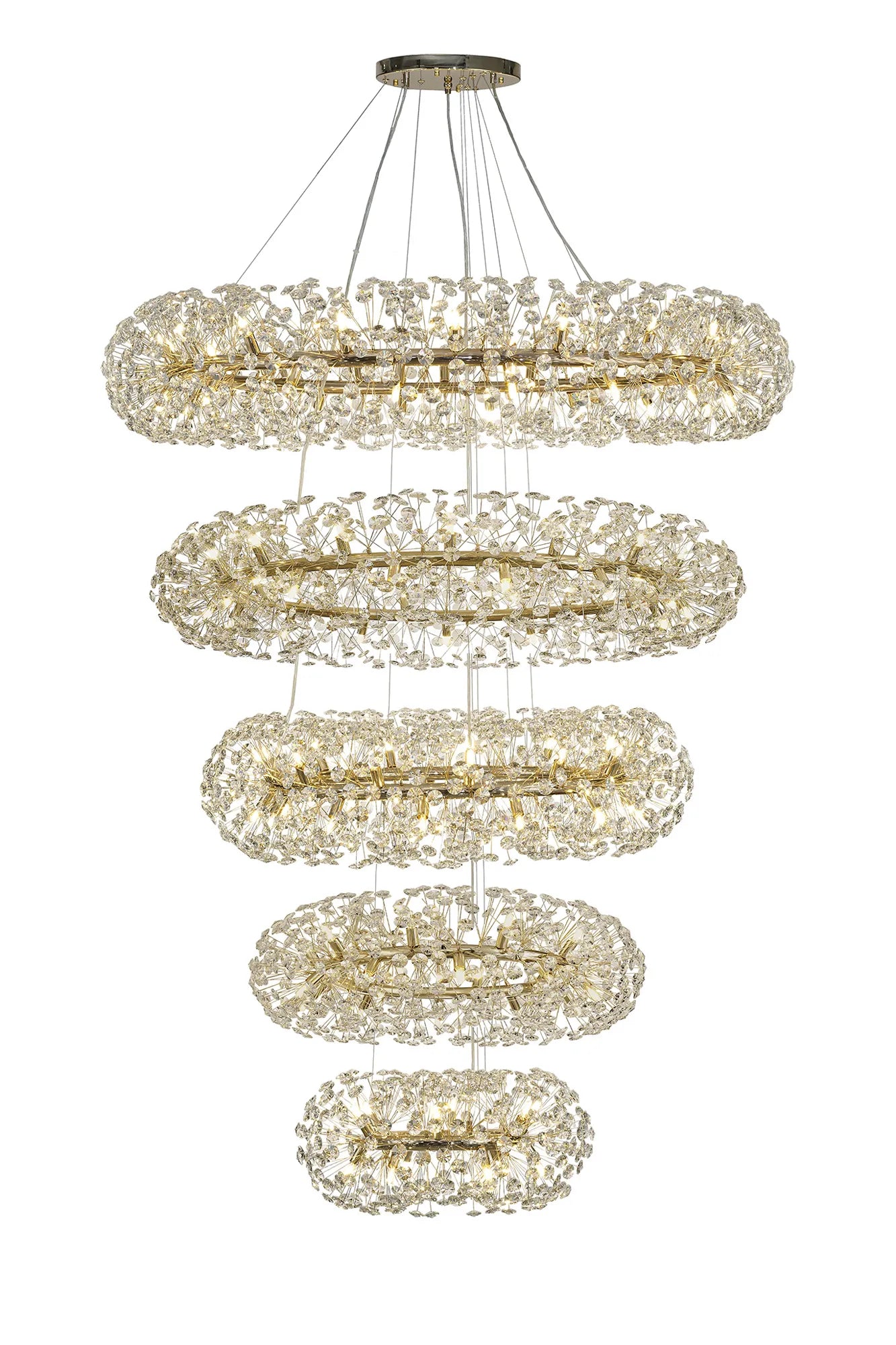 Grosvenor 5 Tier 36 Light Chandelier - French Gold & Crystal