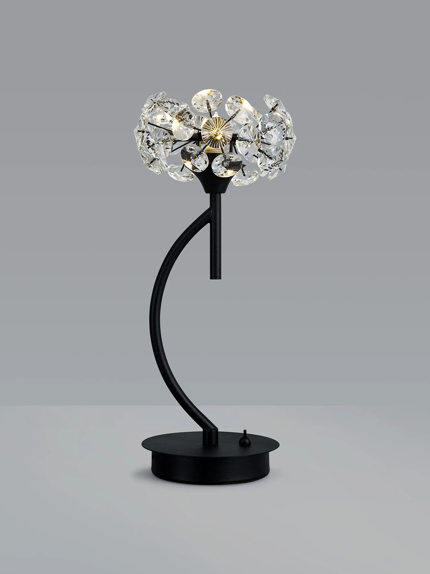 Grosvenor Table Lamp - Satin Black & Crystal Shade