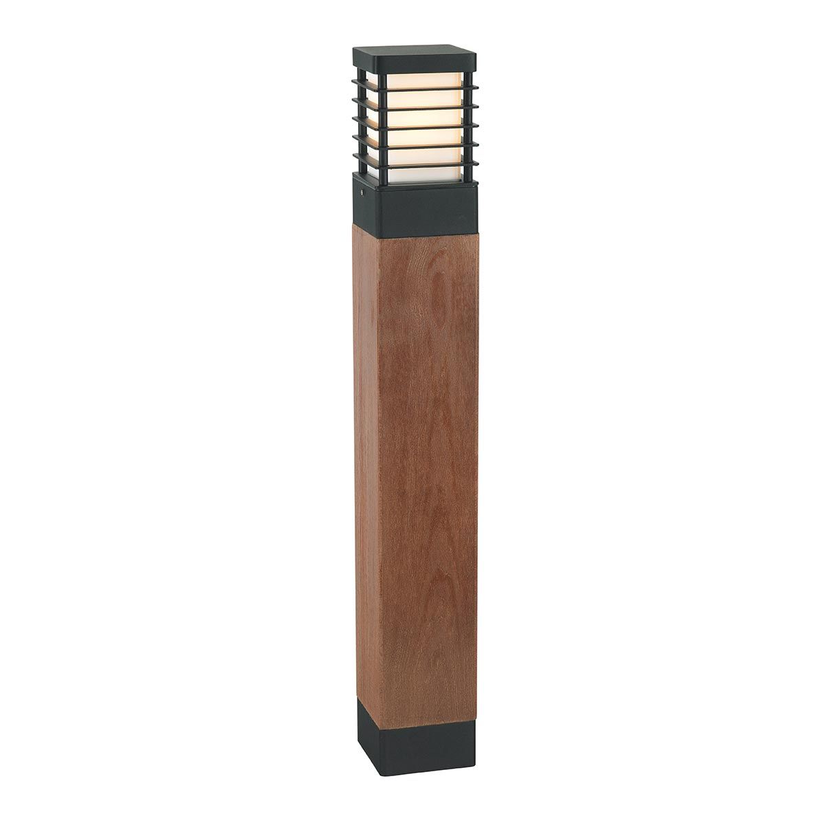 Norlys Halmstad Single Large Wooden Bollard - Black