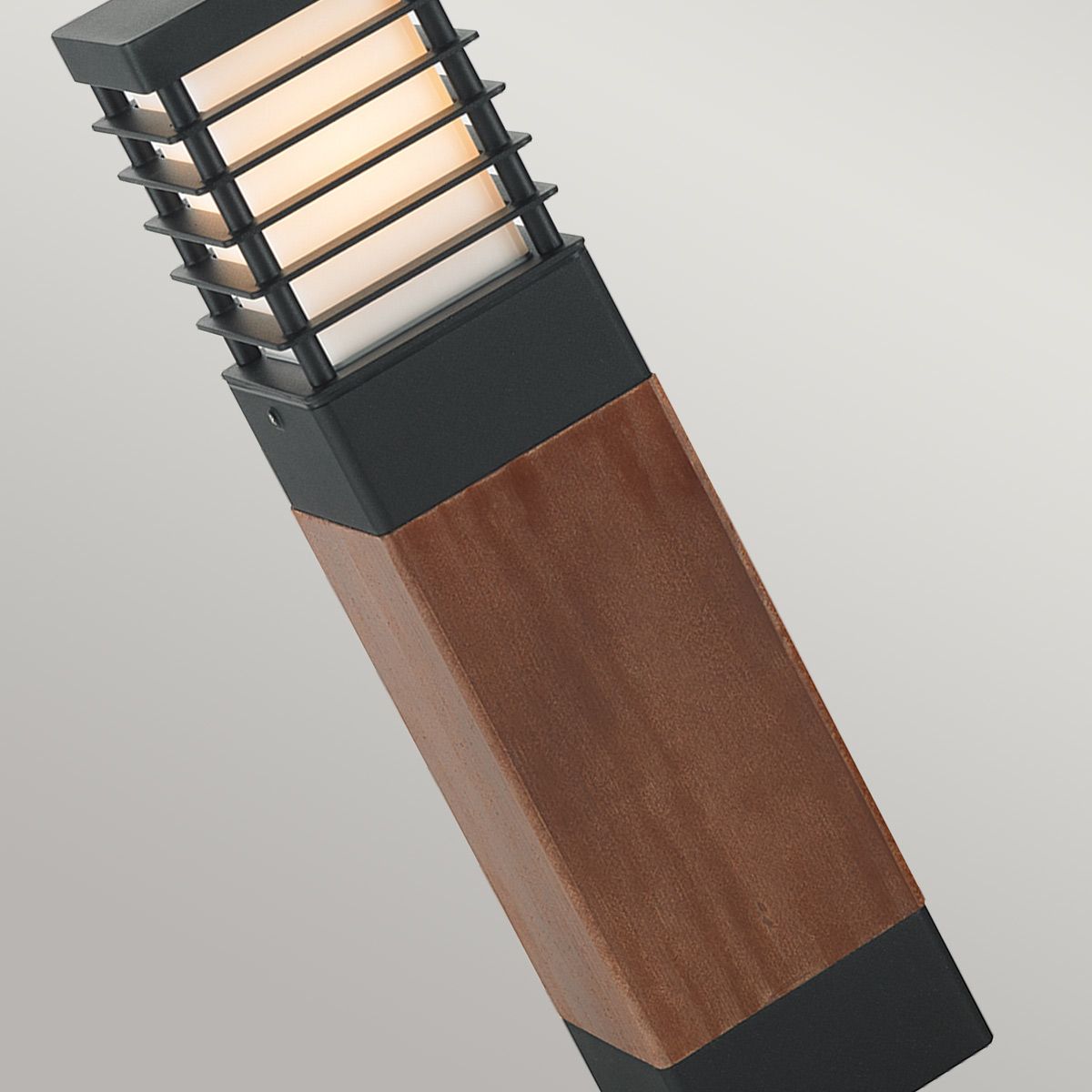 Norlys Halmstad Single Medium Wooden Bollard - Black