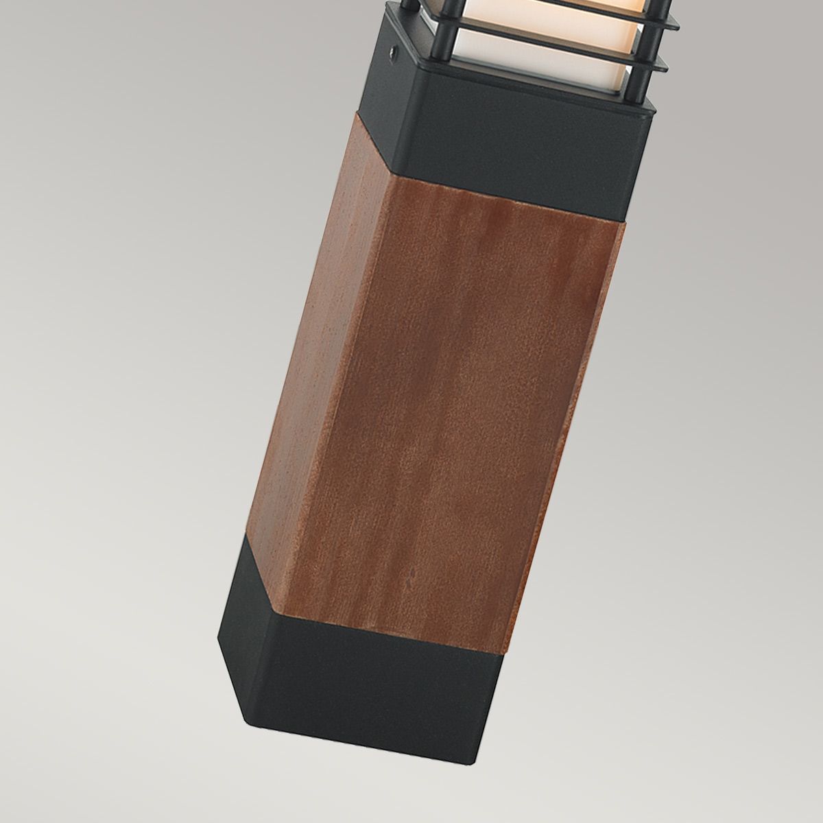 Norlys Halmstad Single Medium Wooden Bollard - Black