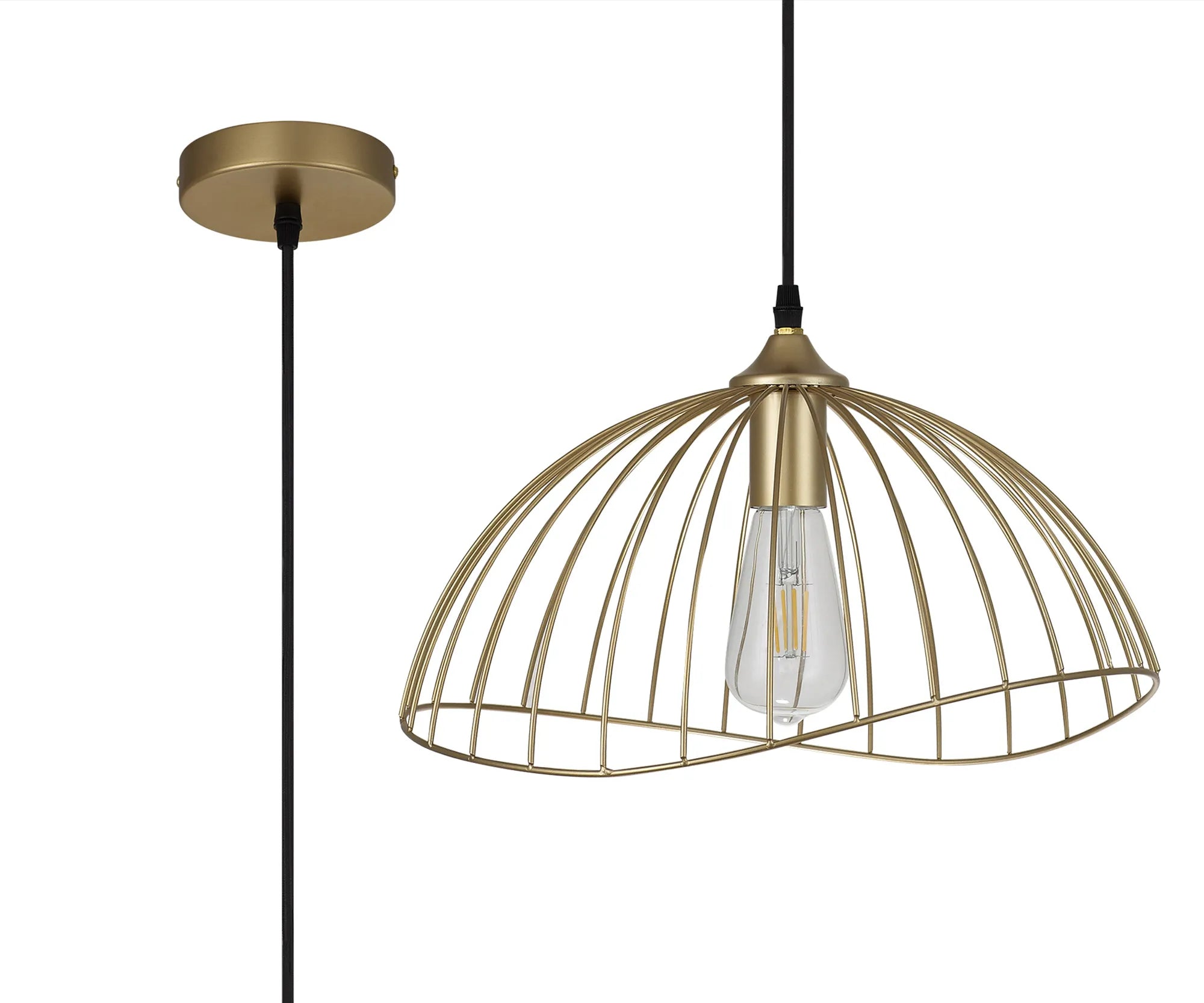 Halstead Dome Pendant - Painted Gold