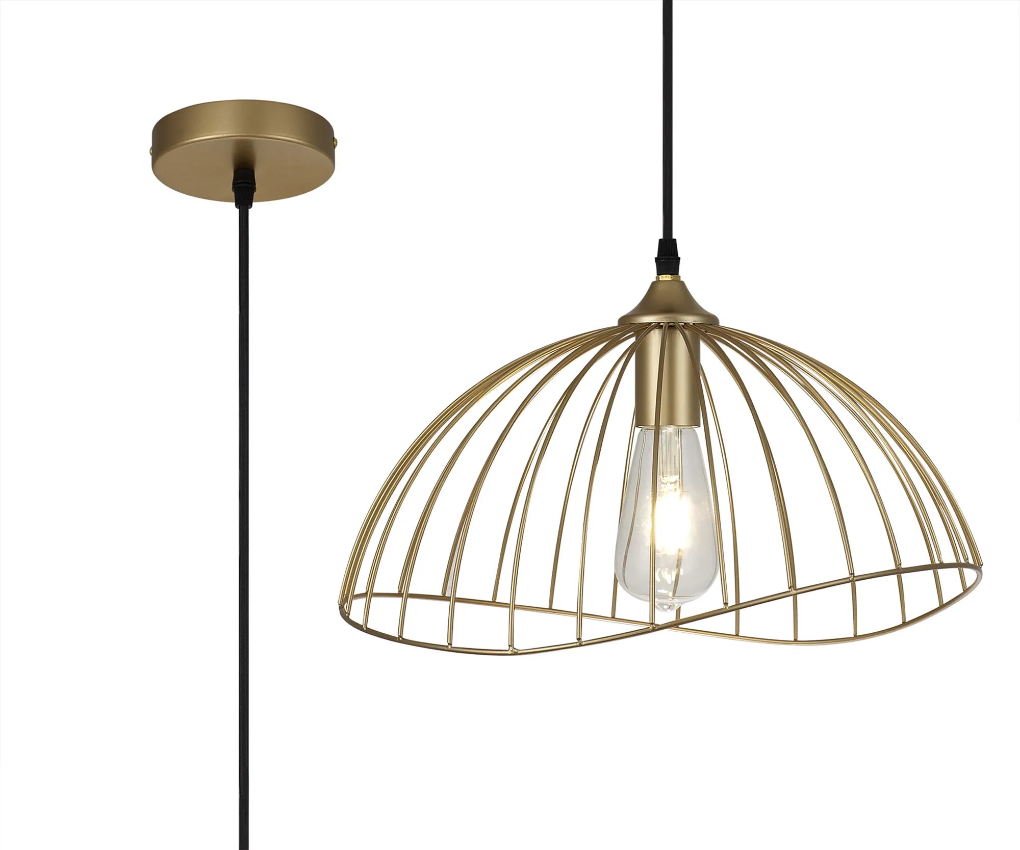 Halstead Dome Pendant - Painted Gold
