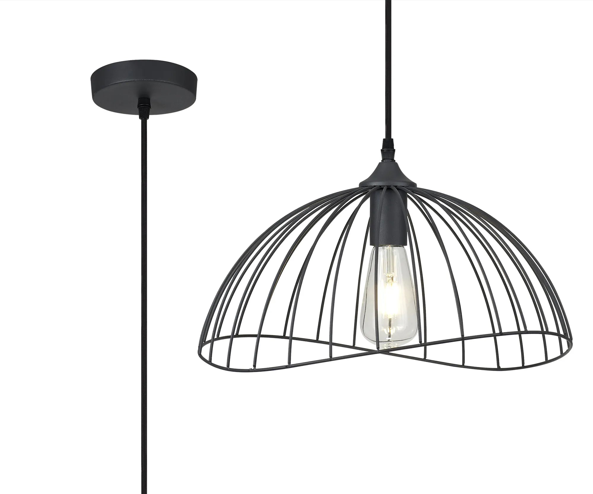 Halstead Dome Pendant - Graphite