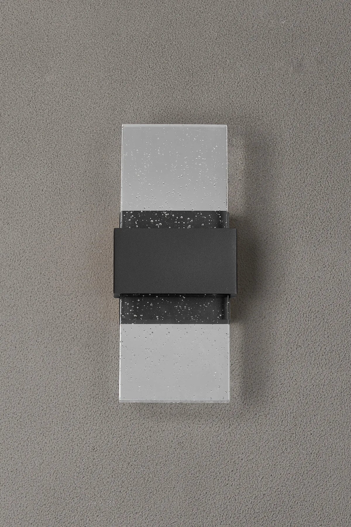 Fabula Havant IP65 Up/Down LED Wall Light – Black & Bubble Glass