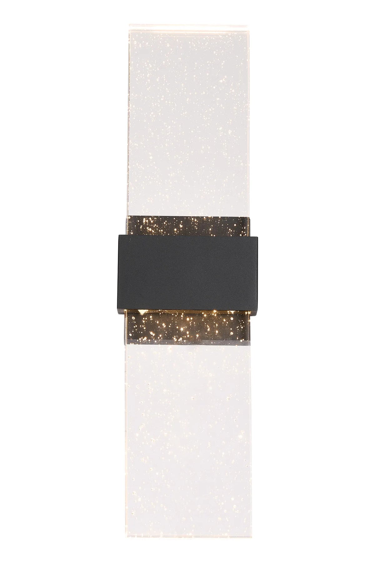Fabula Havant IP65 Up/Down LED Wall Light – Black & Bubble Glass