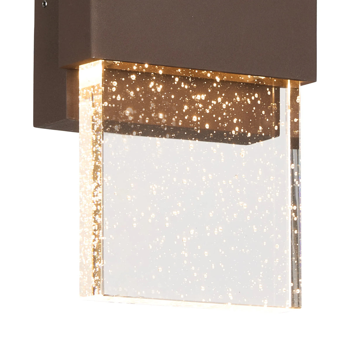 Fabula Havant IP65 Up/Down LED Wall Light – Cacao & Bubble Glass