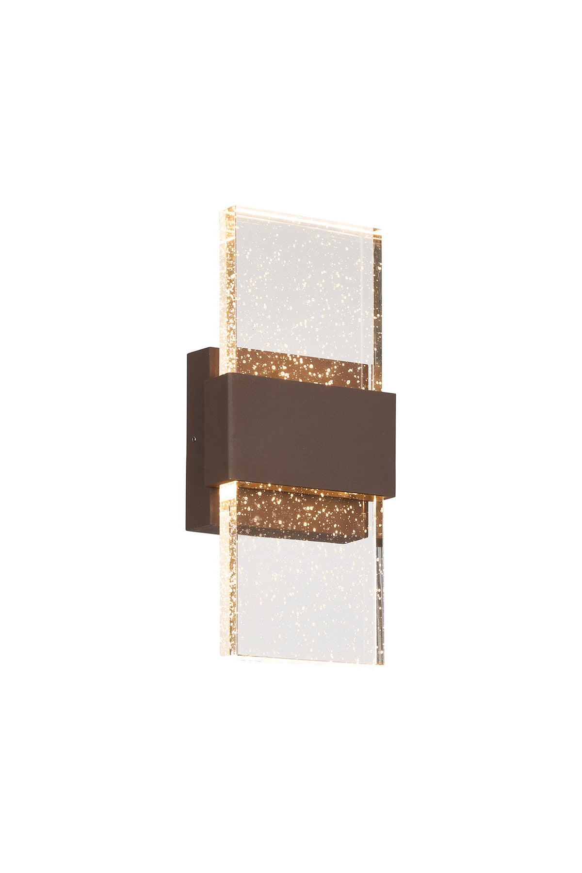 Fabula Havant IP65 Up/Down LED Wall Light – Cacao & Bubble Glass 30 cm