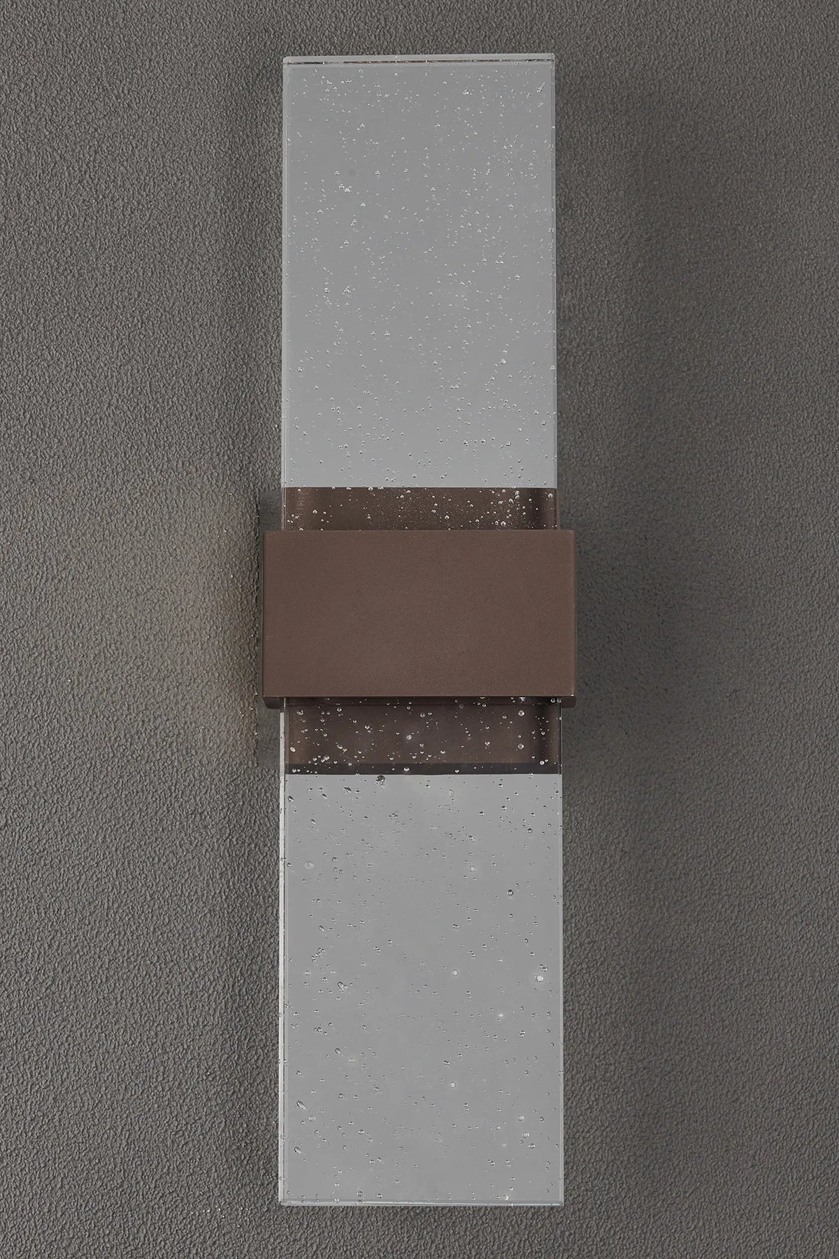 Fabula Havant IP65 Up/Down LED Wall Light – Cacao & Bubble Glass