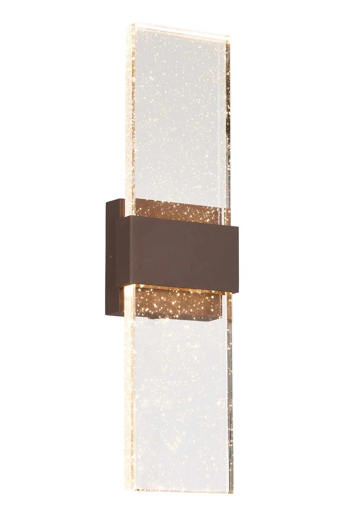 Fabula Havant IP65 Up/Down LED Wall Light – Cacao & Bubble Glass 49 cm