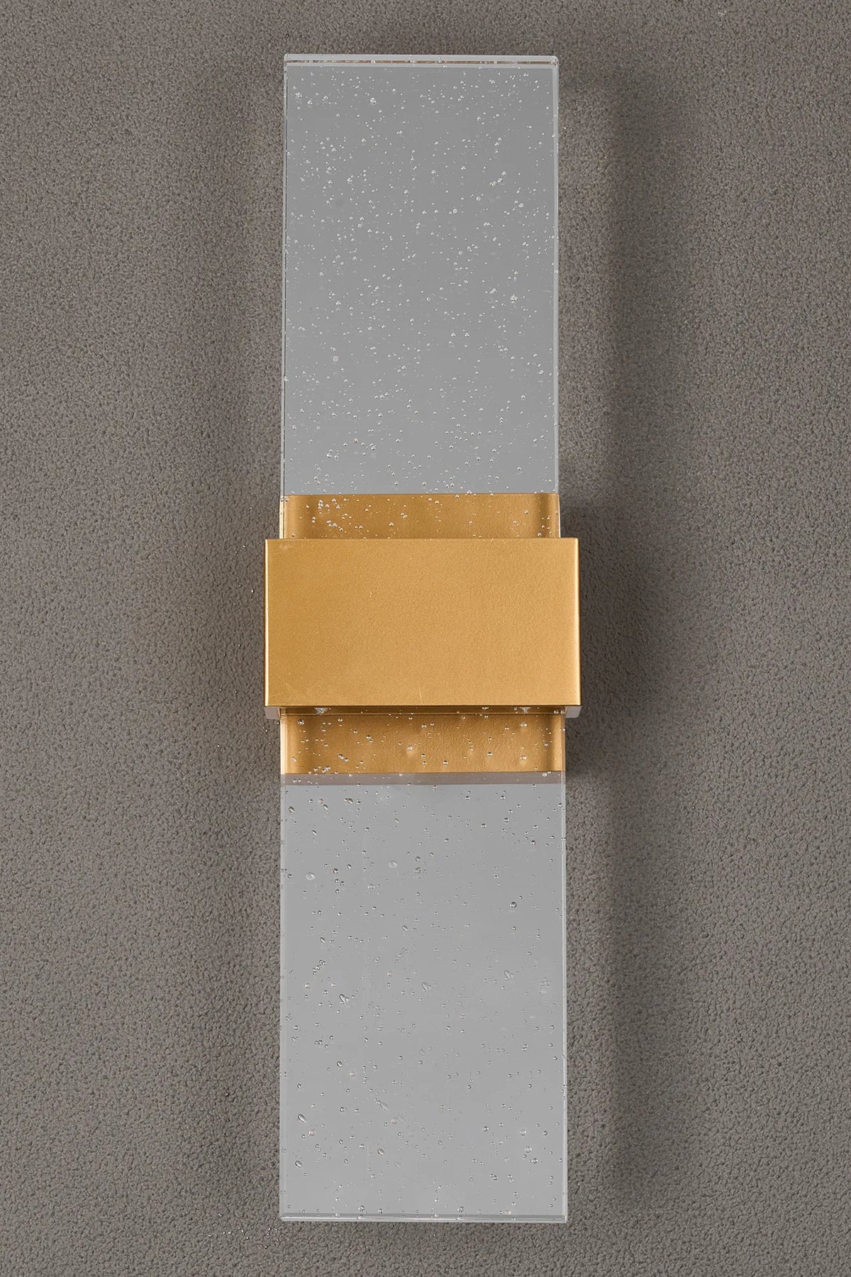 Fabula Havant IP65 Up/Down LED Wall Light – Satin Gold & Bubble Glass