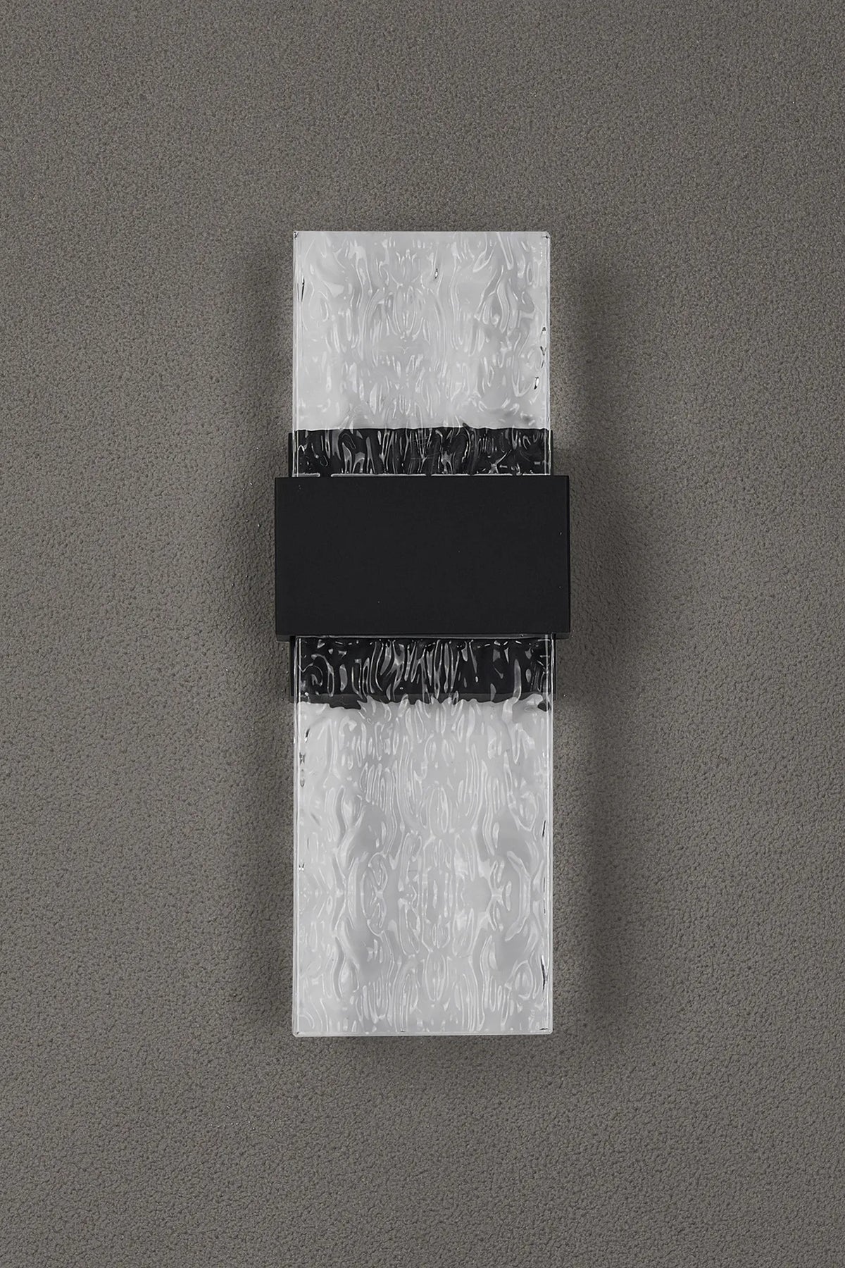 Fabula Havant IP65 Up/Down LED Wall Light – Black & Seiche Textured Glass