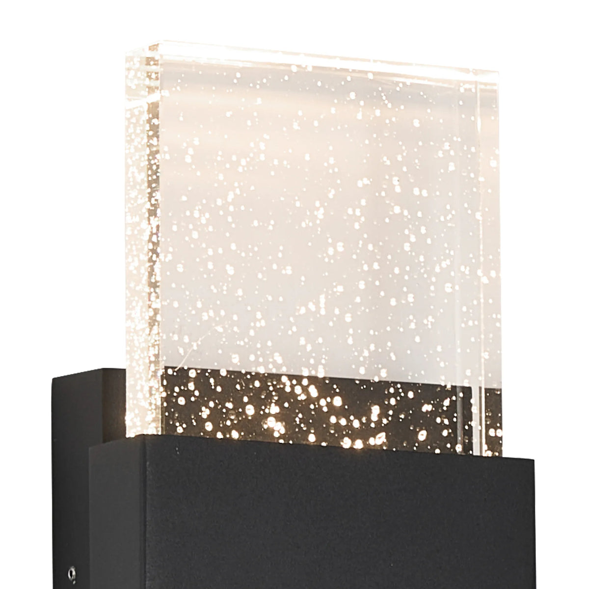 Fabula Havant IP65 Up/Down LED Wall Light – Black & Bubble Glass