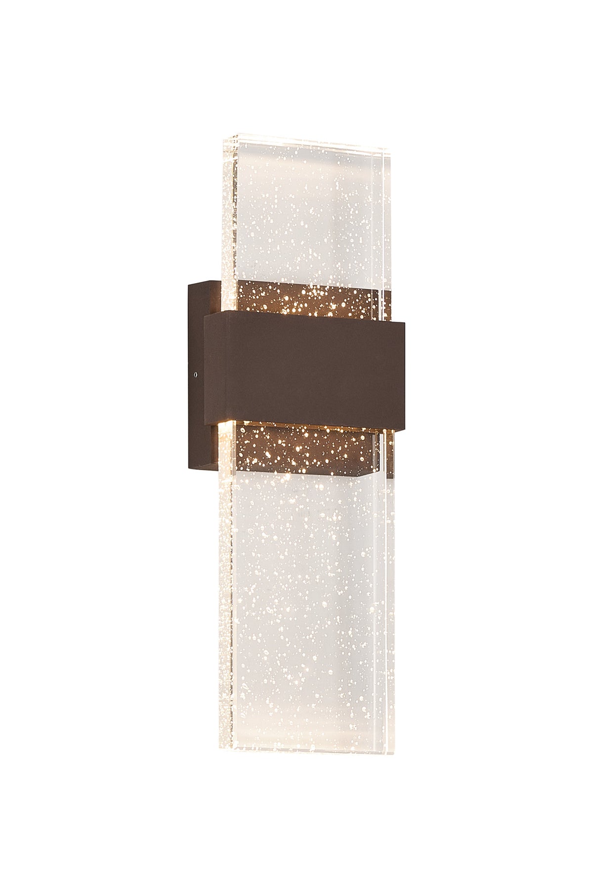 Fabula Havant IP65 Up/Down LED Wall Light – Cacao & Bubble Glass 36 cm