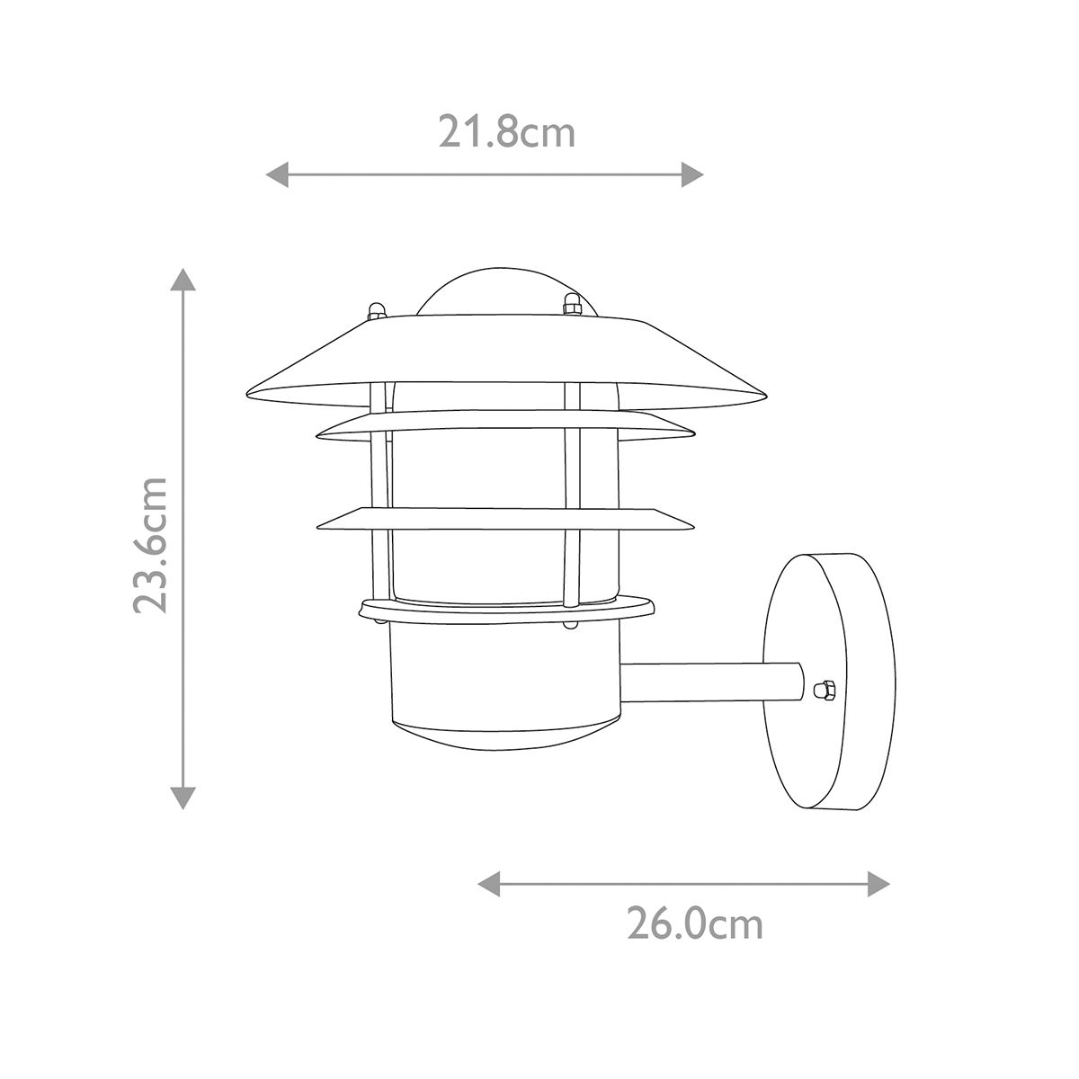 Elstead Helsingor Single Wall Lantern - Black