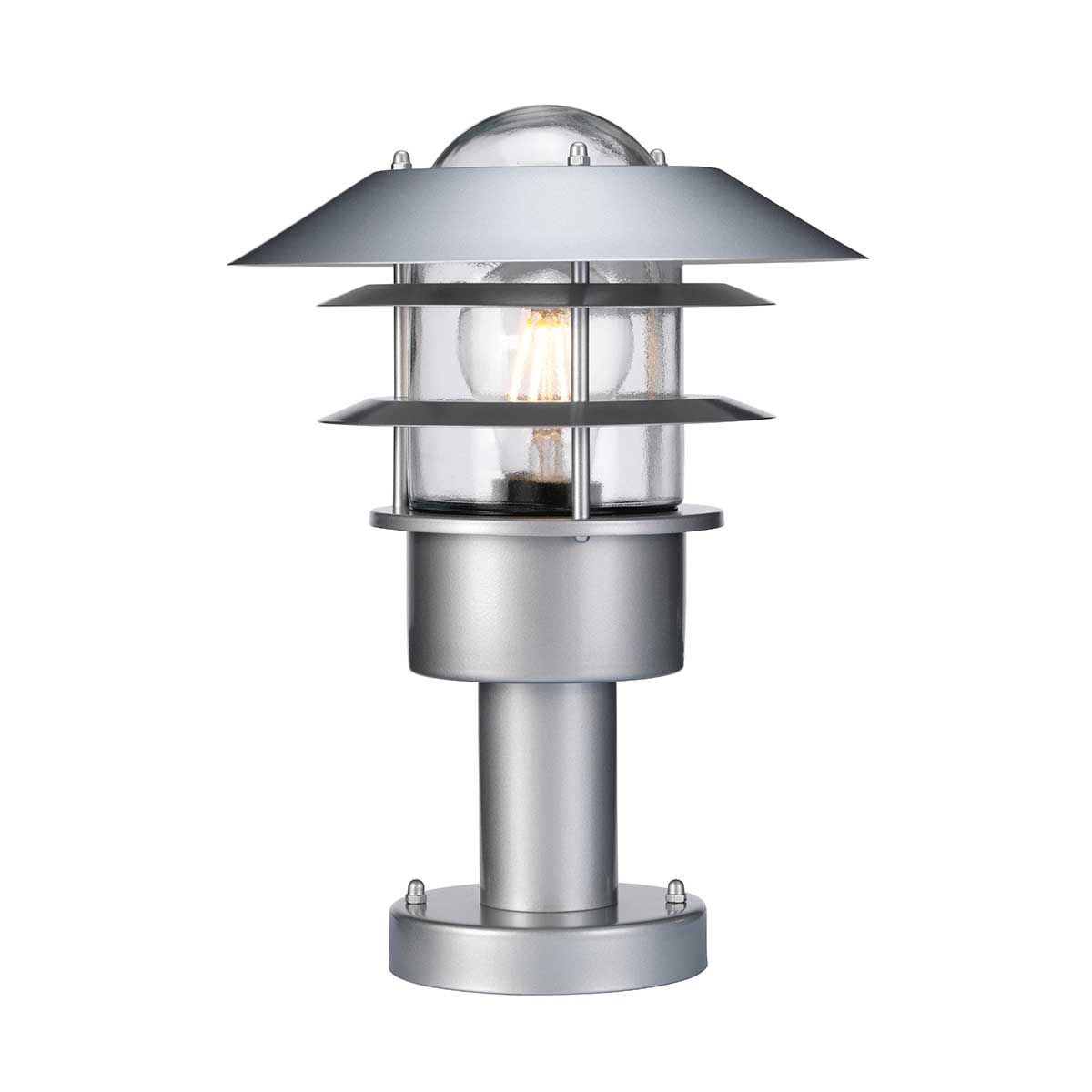 Elstead Helsingor Single Pedestal Lantern - Silver