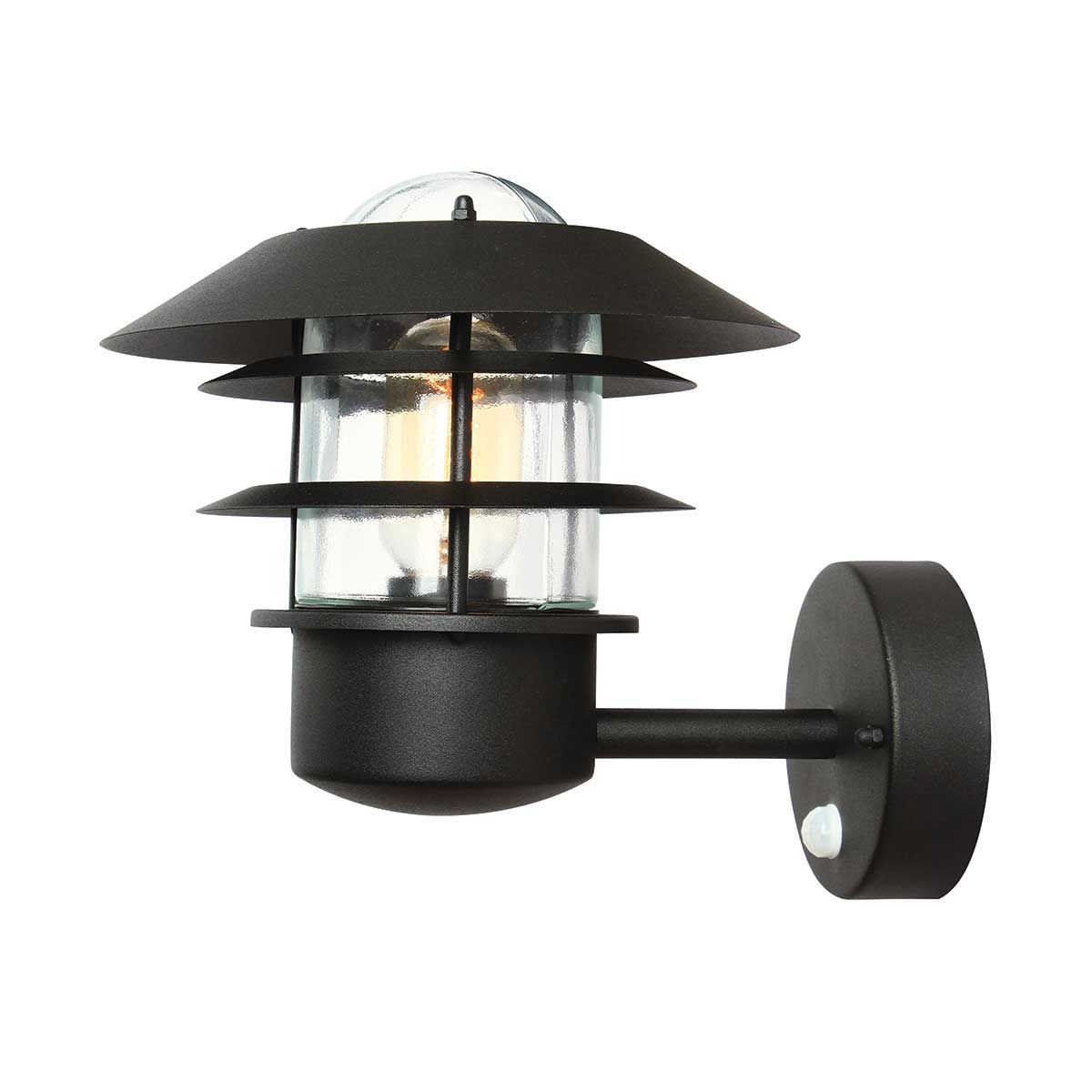 Elstead Helsingor Single PIR Wall Lantern - Black