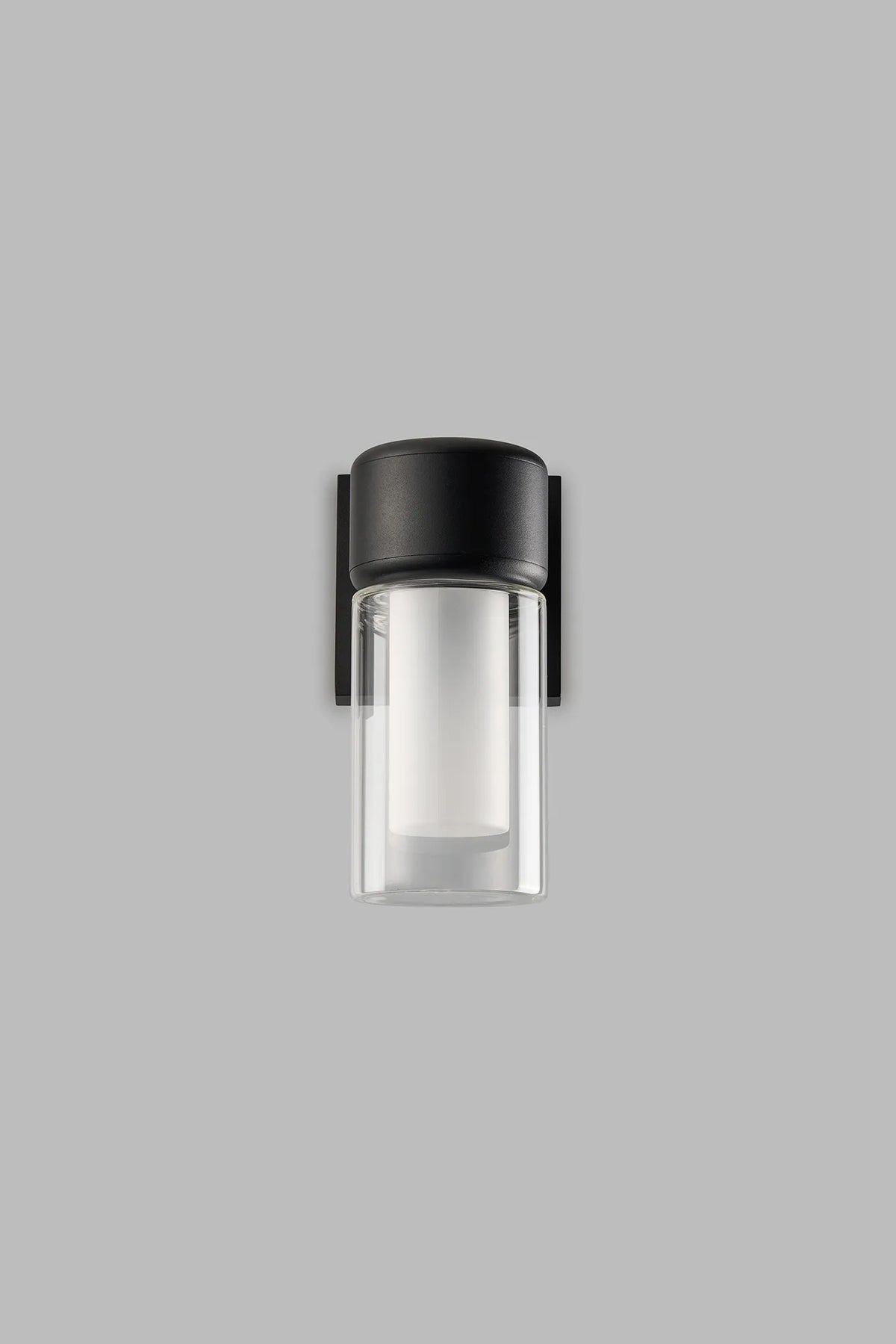 Fabula Henley Lamp 1 x GU10 Wall Light – 12 cm – Black & Clear & Frosted Shade (A) 150mm – IP65