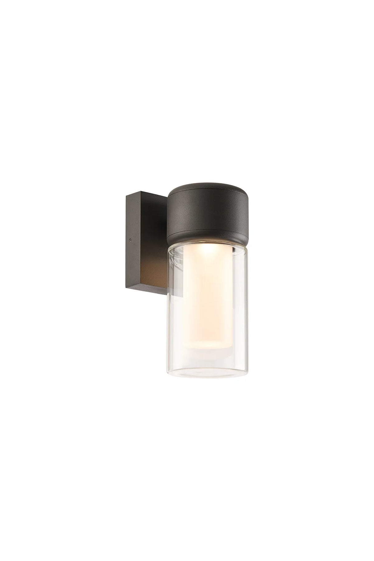 Fabula Henley Lamp 1 x GU10 Wall Light – 12 cm – Black & Clear & Frosted Shade (A) 150mm – IP65 12 cm