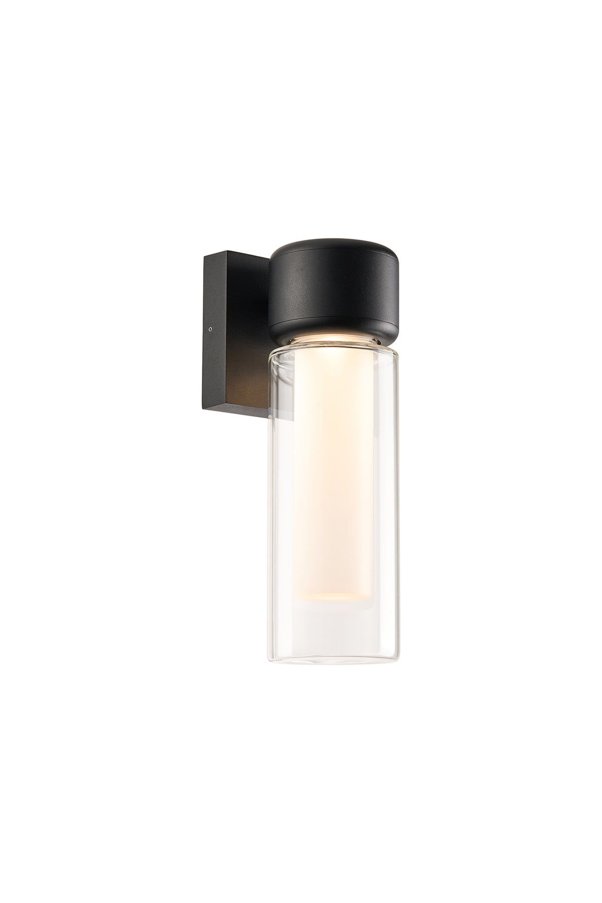 Fabula Henley Lamp 1 x GU10 Wall Light – 12 cm – Black & Clear & Frosted Shade (A) 230mm – IP65 12 cm
