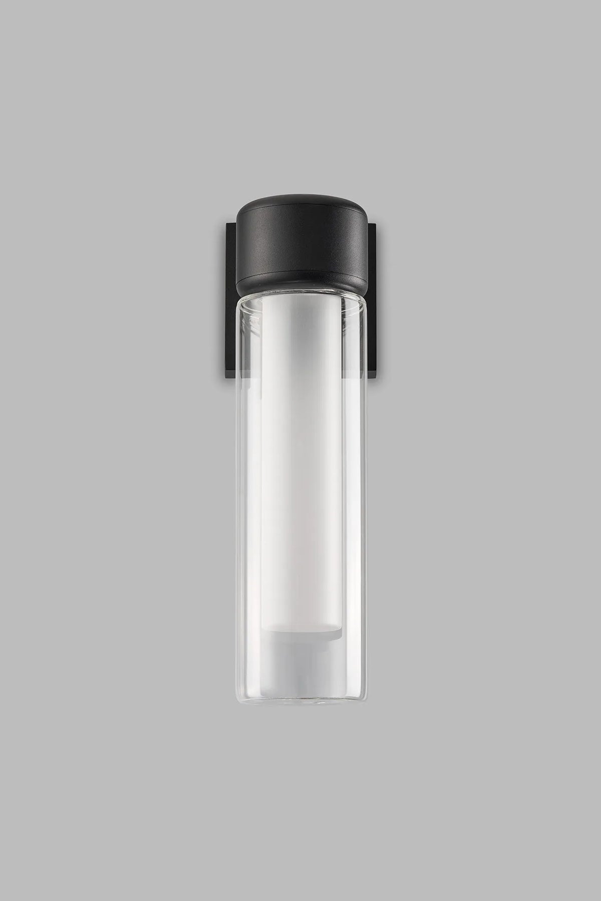 Fabula Henley Lamp 1 x GU10 Wall Light – 12 cm – Black & Clear & Frosted Shade (A) 305mm – IP65