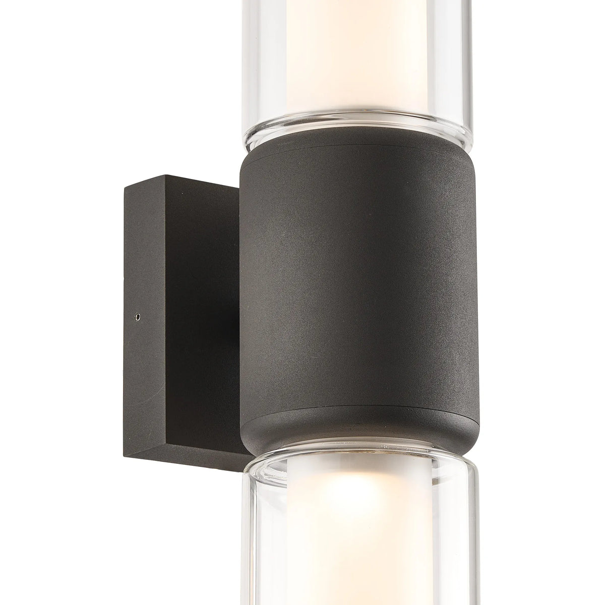 Fabula Henley IP65 2 Light Wall Light – Anthracite & Frosted Glass