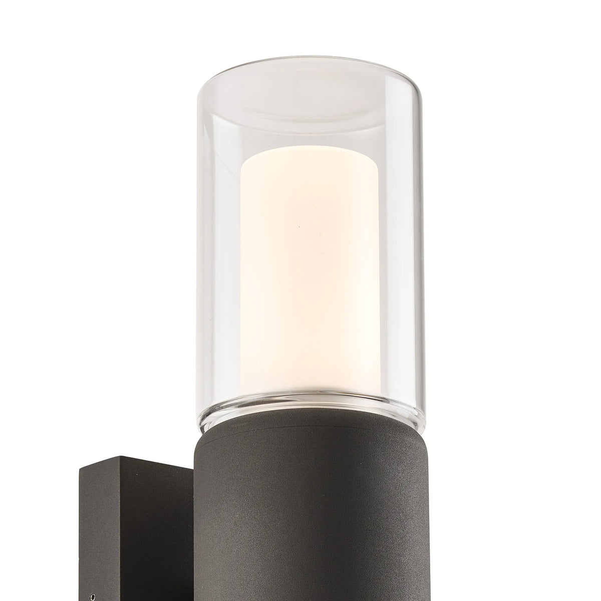 Fabula Henley IP65 2 Light Wall Light – Anthracite & Frosted Glass