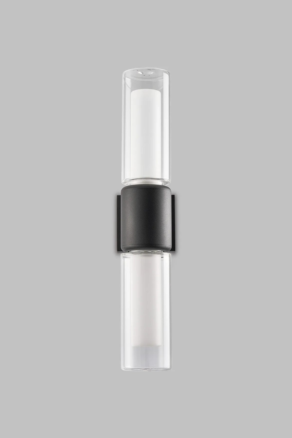 Fabula Henley Lamp 2 x GU10 Wall Light – 12 cm – Black & Clear & Frosted Shade (A) 230mm – IP65