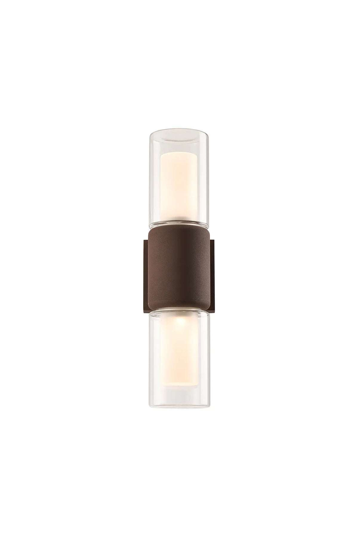 Fabula Henley IP65 2 Light Wall Light – Cacao & Frosted Glass