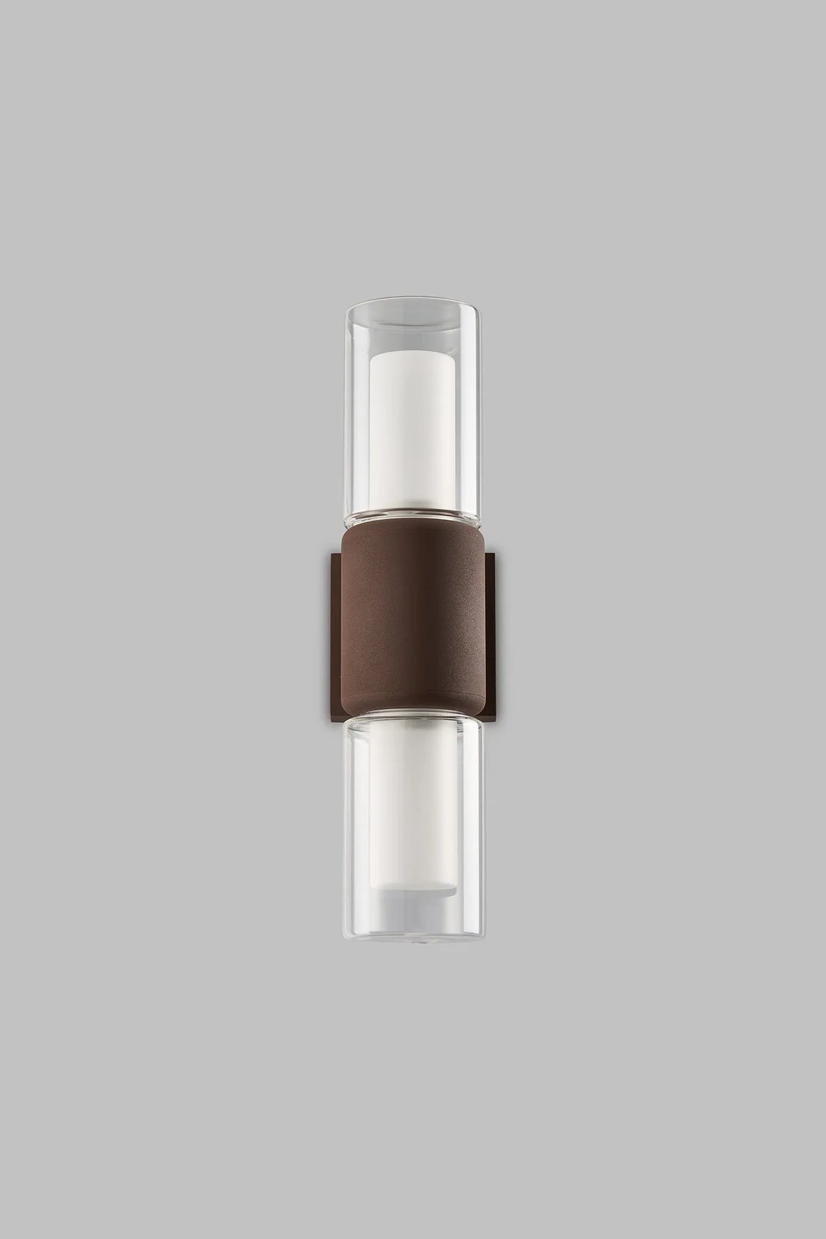 Fabula Henley IP65 2 Light Wall Light – Cacao & Frosted Glass