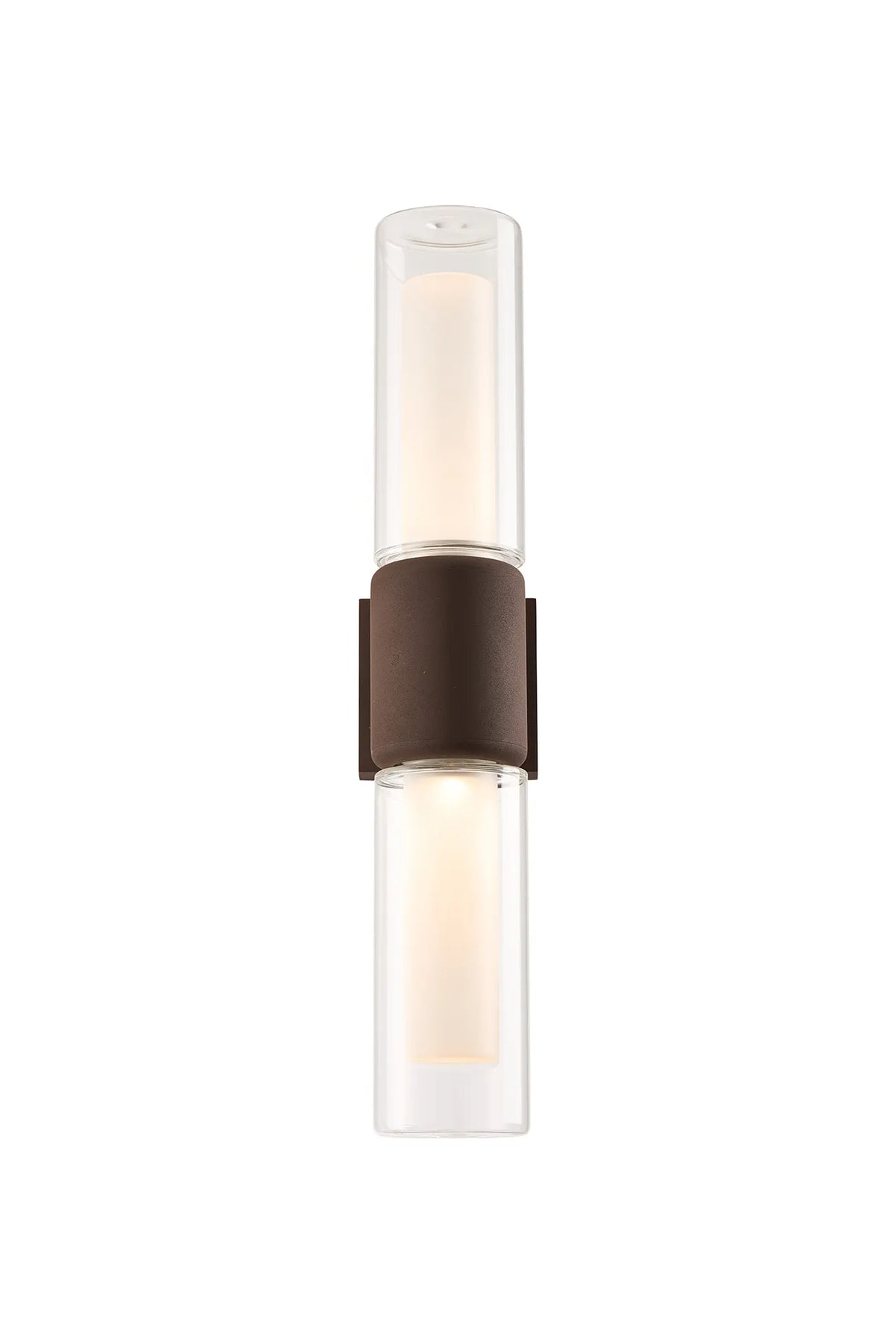 Fabula Henley IP65 2 Light Wall Light – Cacao & Frosted Glass