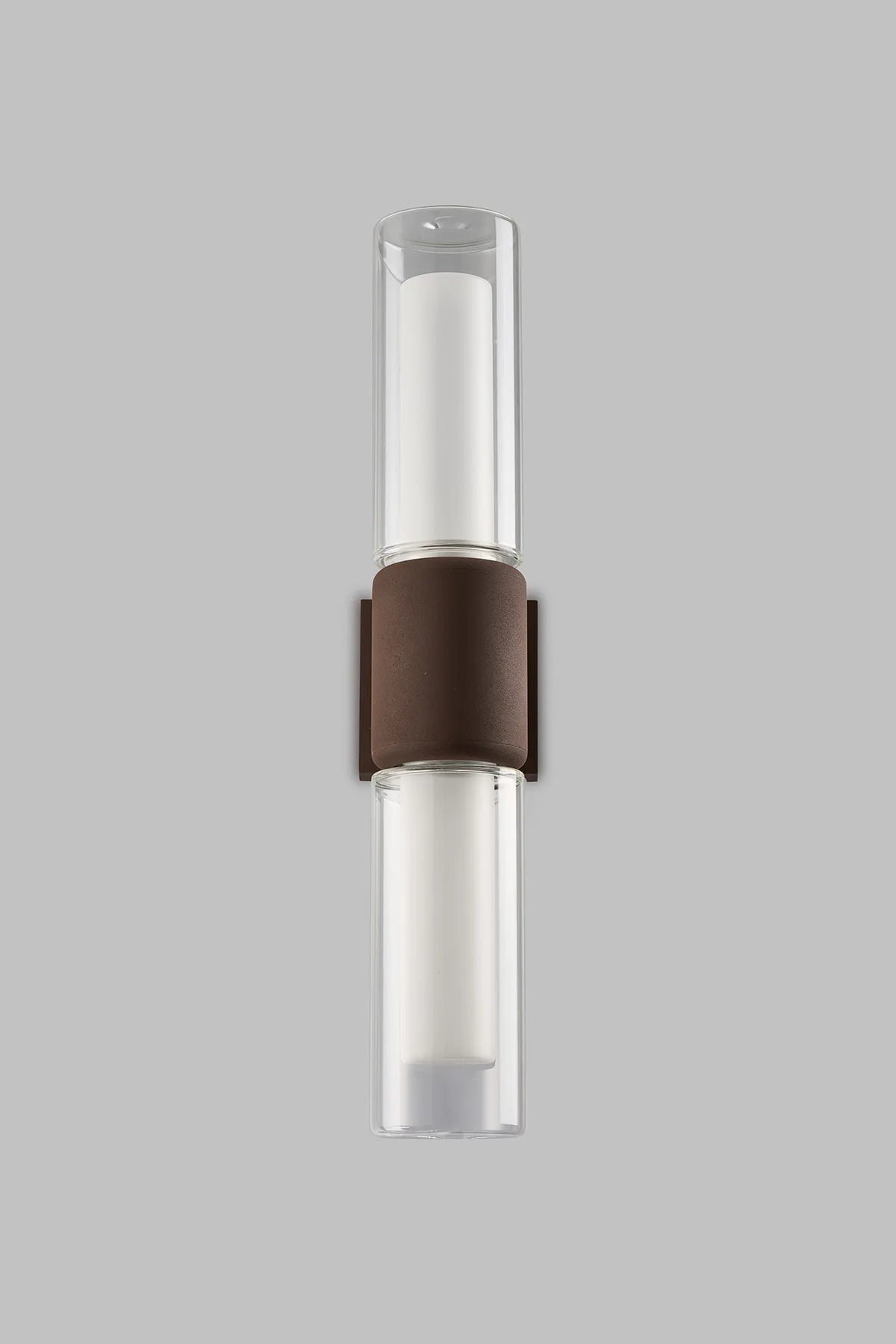 Fabula Henley IP65 2 Light Wall Light – Cacao & Frosted Glass