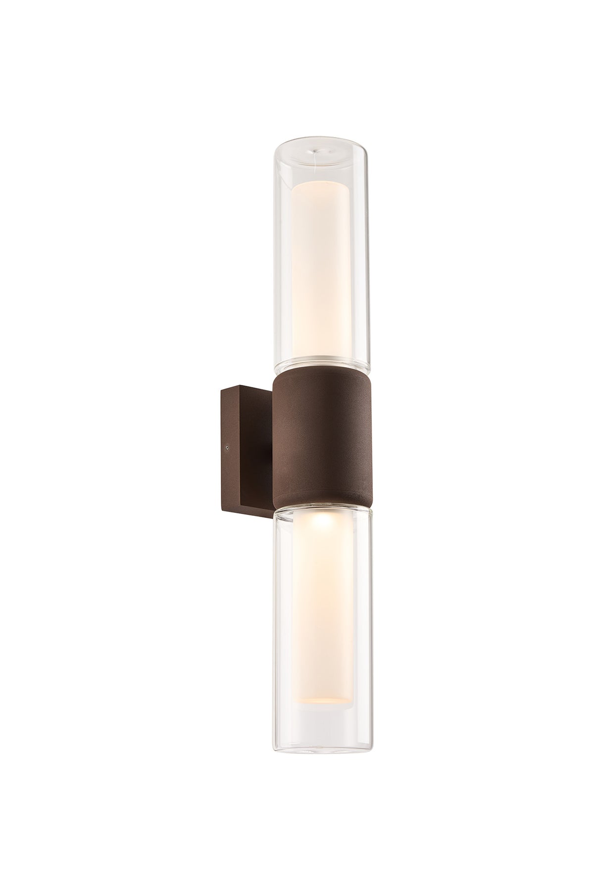 Fabula Henley IP65 2 Light Wall Light – Cacao & Frosted Glass 58.6 cm