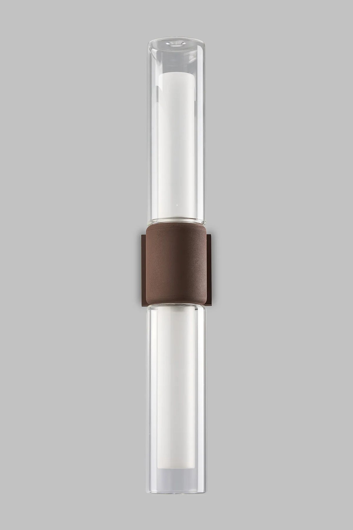 Fabula Henley IP65 2 Light Wall Light – Cacao & Frosted Glass