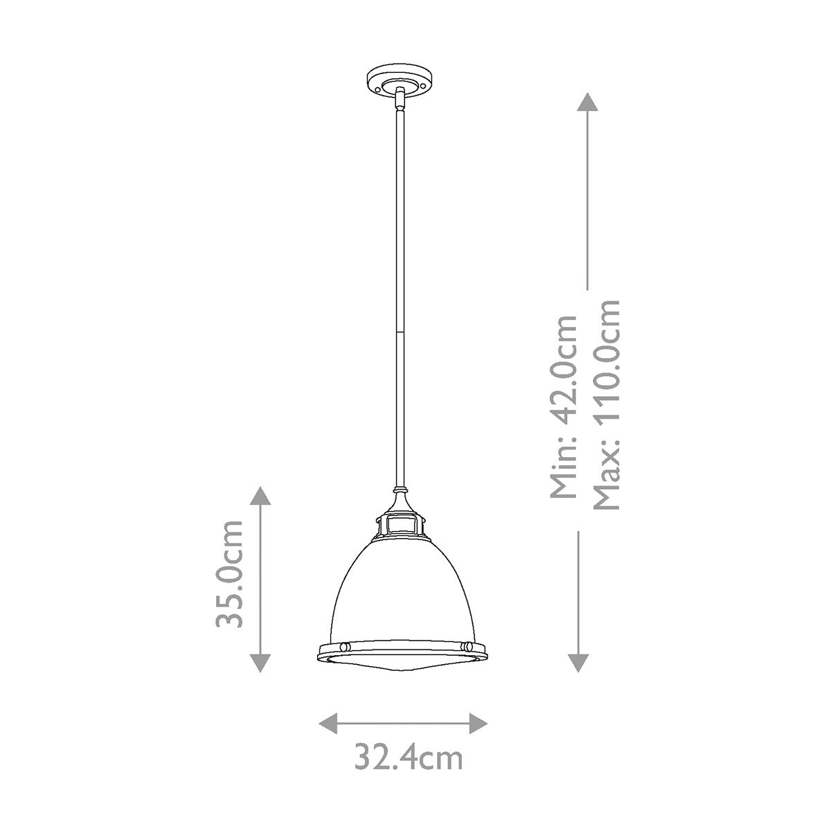 Hinkley Amelia Single Light Medium Pendant - Chrome