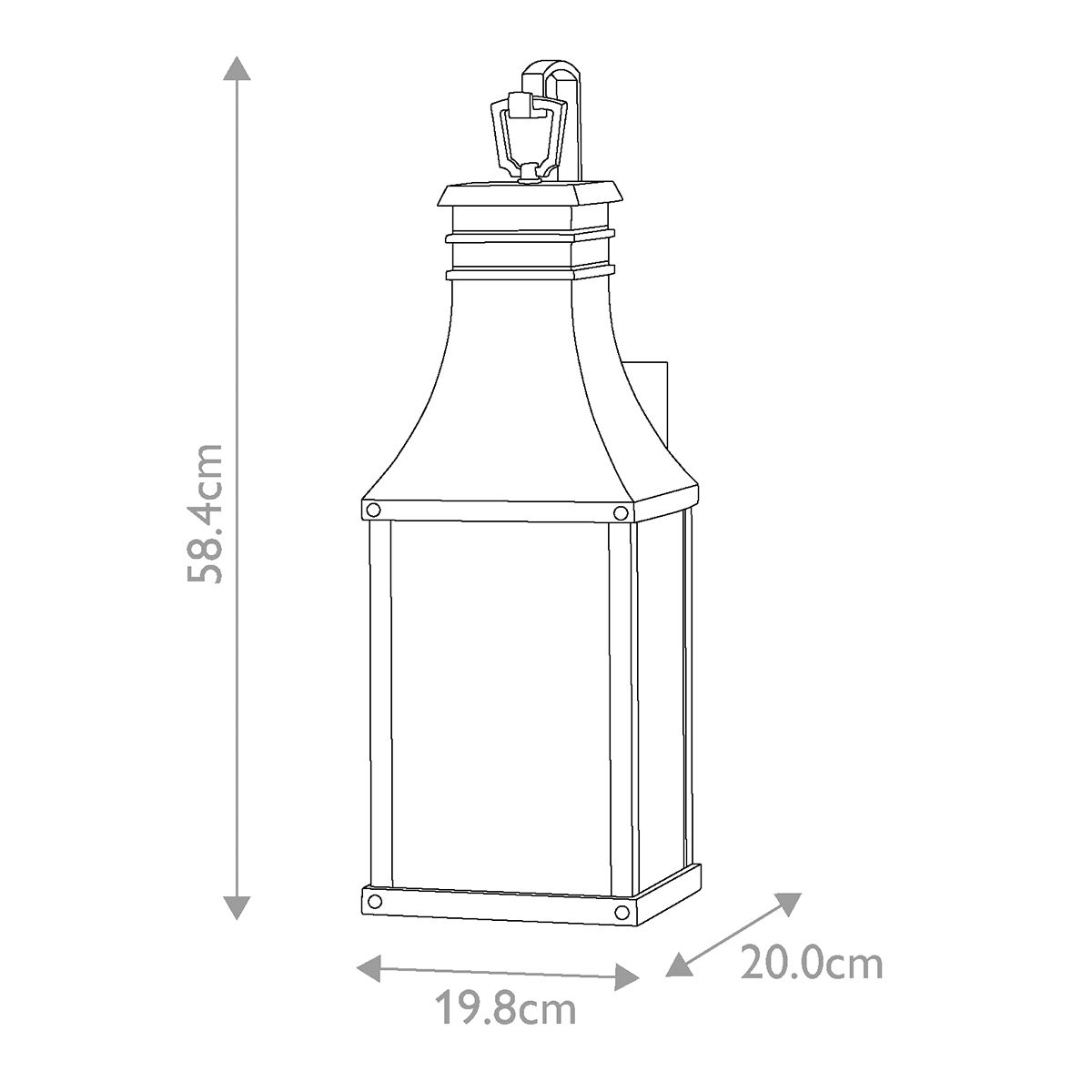 Hinkley Beacon Hill 2 Light Medium Wall Lantern - Museum Black