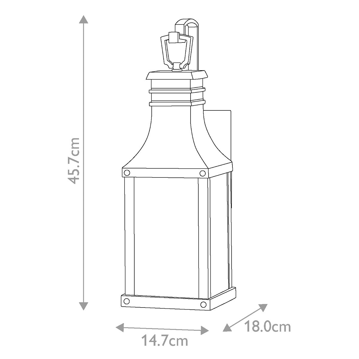 Hinkley Beacon Hill 1 Light Small Wall Lantern - Museum Black