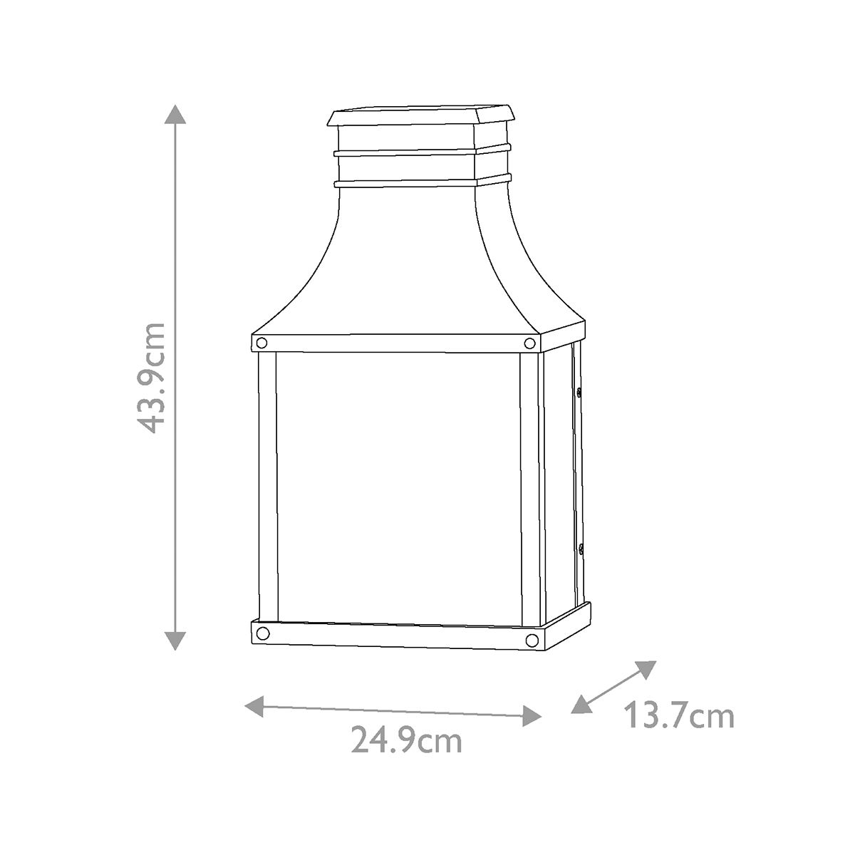 Hinkley Beacon Hill 2 Light Half Wall Lantern - Museum Black